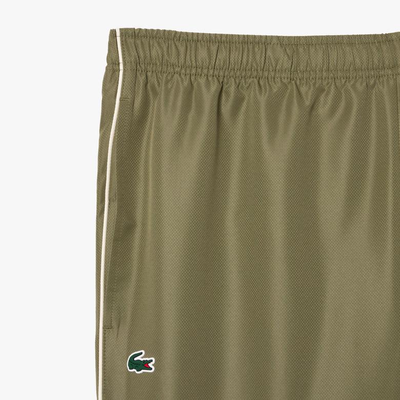 Erkek Regular Fit Fermuarlı Yaka Baskılı Haki Eşofman Takımı