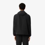 Erkek Regular Fit Kapüşonlu Siyah Yağmurluk