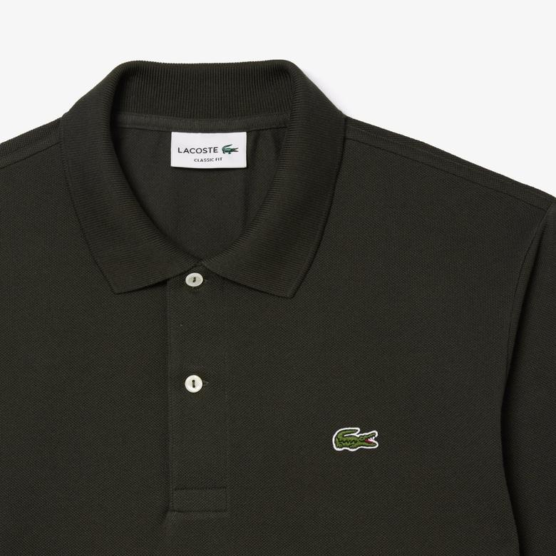 L.12.12 Erkek Classic Fit Uzun Kollu Haki Polo