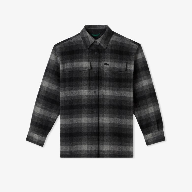 Kadın Relaxed Fit Gömlek Yaka Siyah Ceket