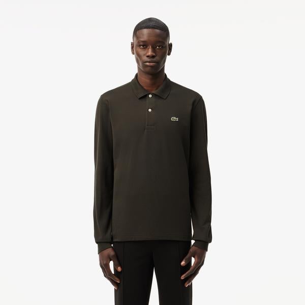 L.12.12 Erkek Classic Fit Uzun Kollu Haki Polo
