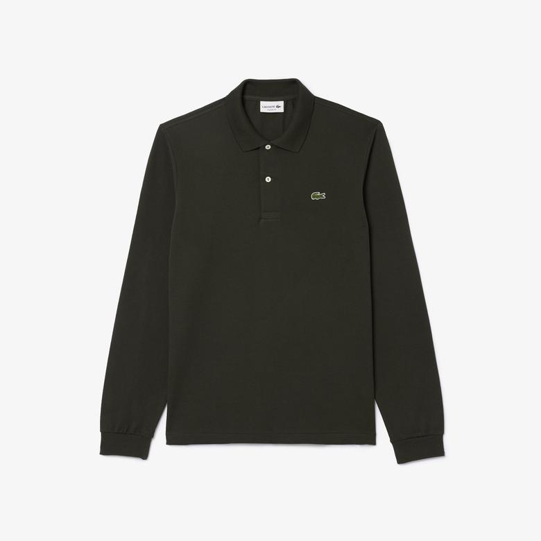 L.12.12 Erkek Classic Fit Uzun Kollu Haki Polo