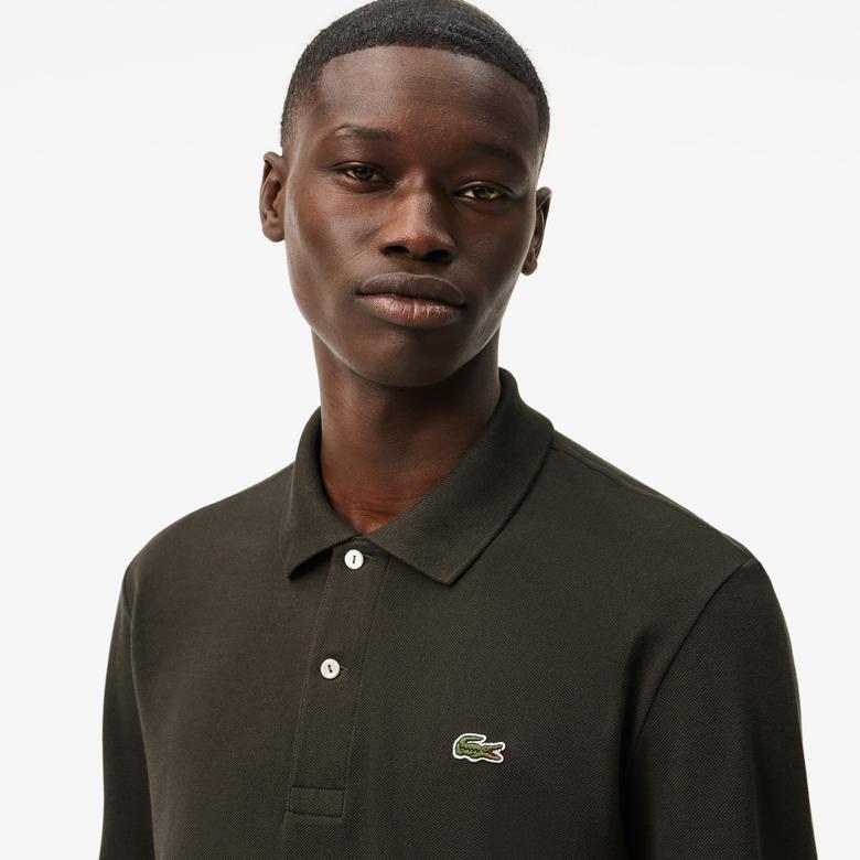 L.12.12 Erkek Classic Fit Uzun Kollu Haki Polo