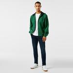 Erkek Relaxed Fit Kapüşonlu Baskılı Yeşil Sweatshirt