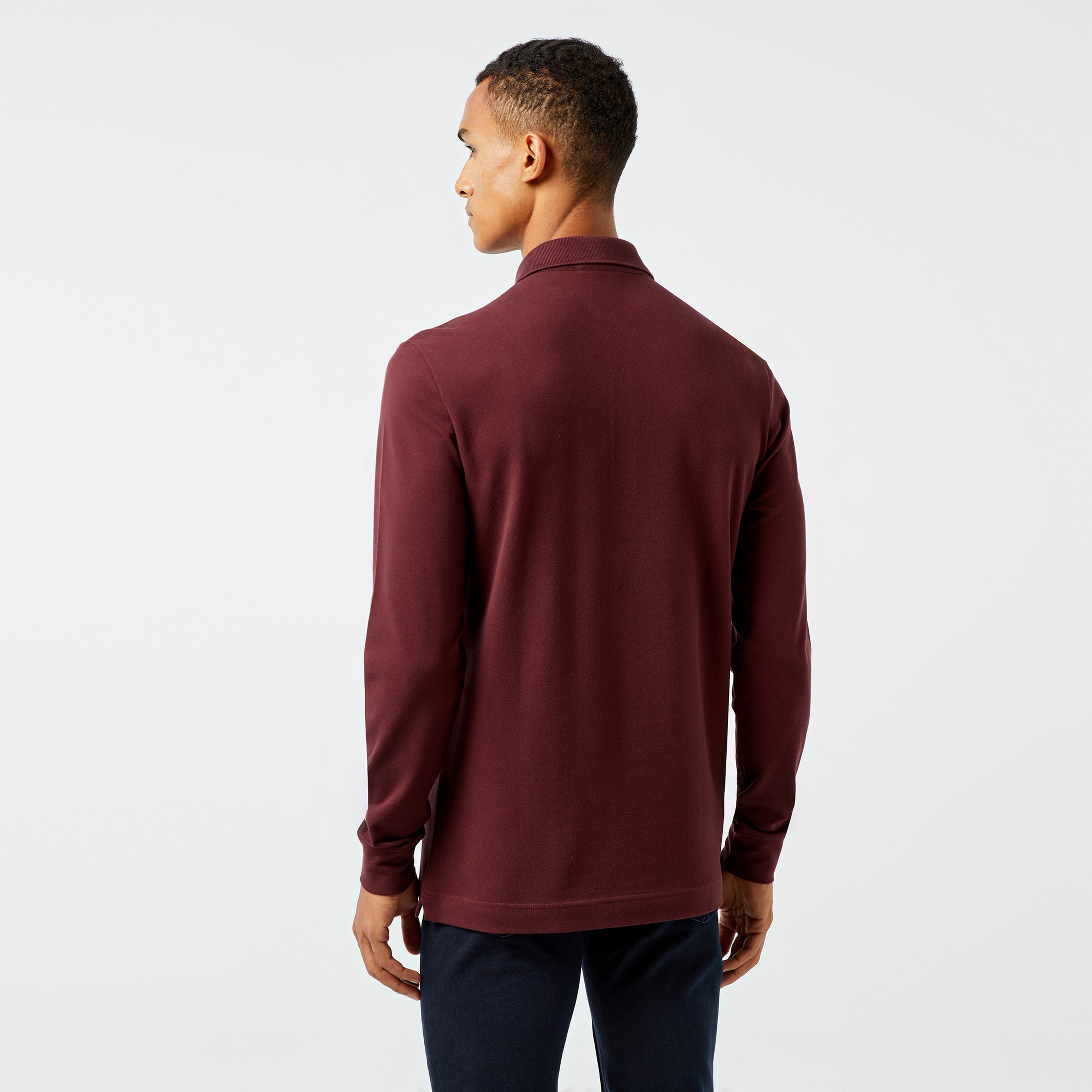 Erkek Regular Fit Uzun Kollu Bordo Paris Polo