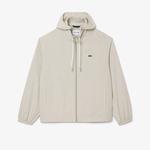 Erkek Regular Fit Kapüşonlu Gri Yağmurluk