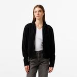 Kadın Relaxed Fit Kapüşonlu Siyah Hırka