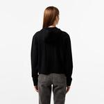 Kadın Relaxed Fit Kapüşonlu Siyah Hırka