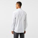 Erkek Slim Fit Düğmeli Yaka Beyaz Gömlek