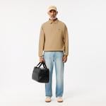 Erkek Loose Fit Polo Yaka Kahverengi Sweatshirt