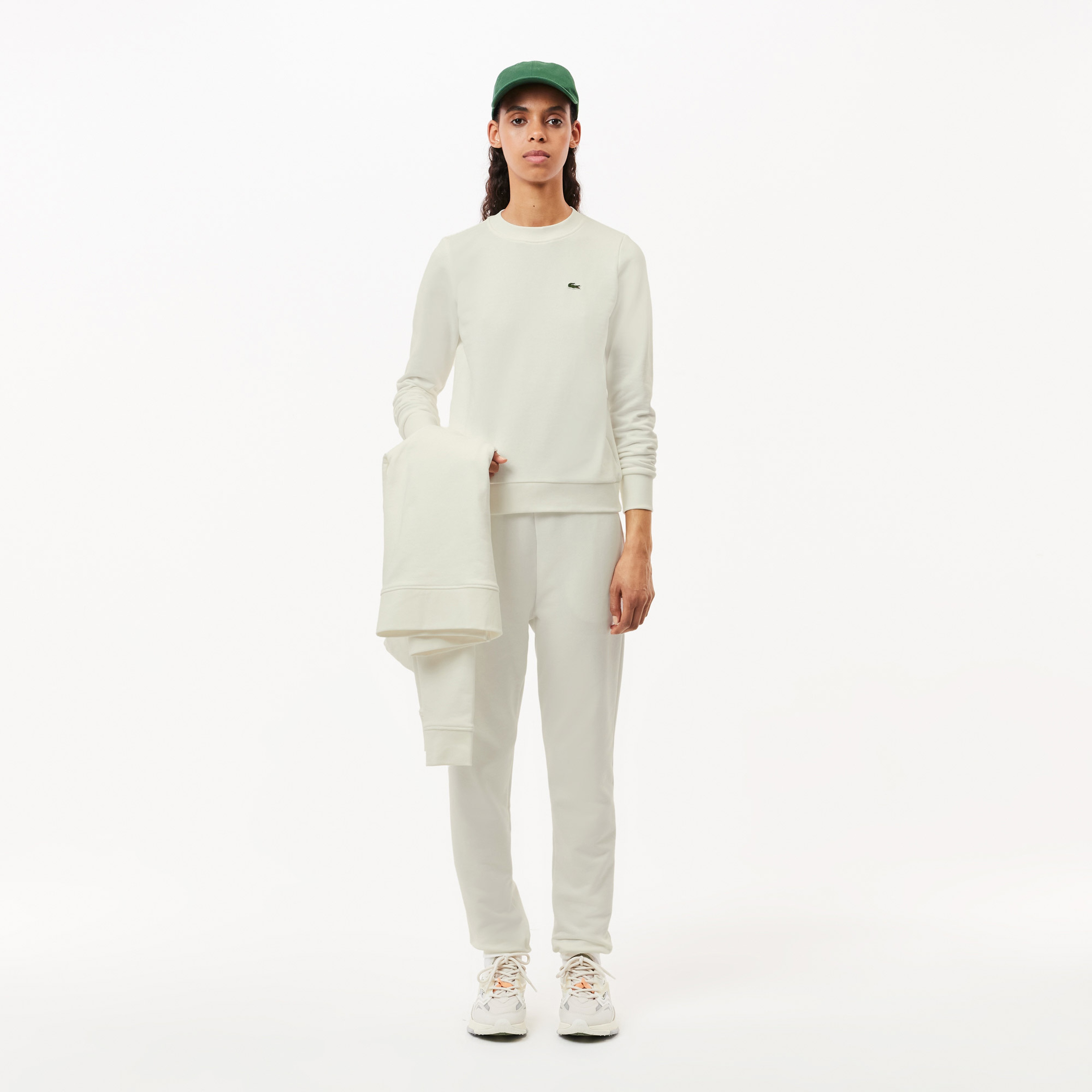 Kadın Regular Fit Bisiklet Yaka Beyaz Sweatshirt