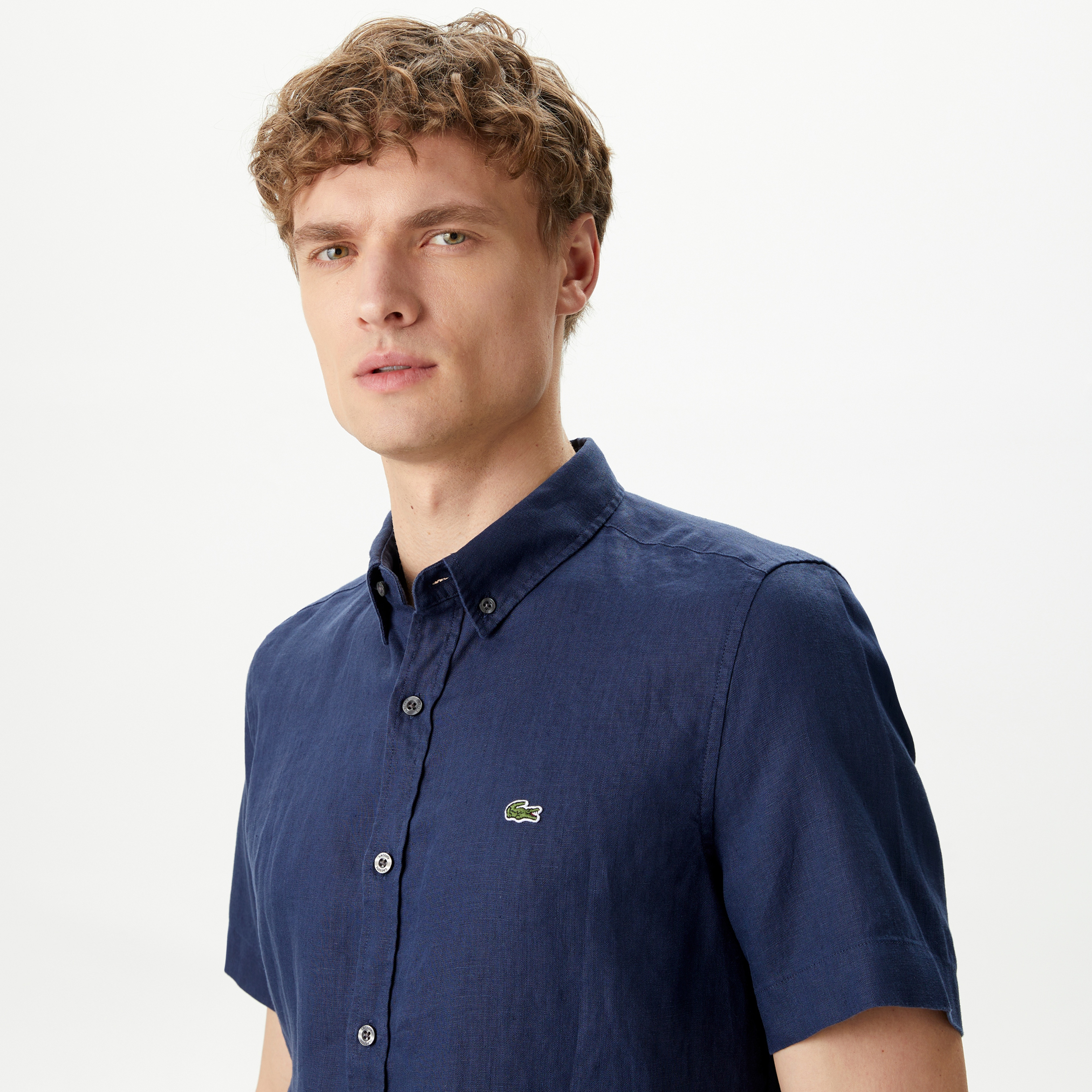 Lacoste Erkek Lacivert Kısa Kollu Gömlek