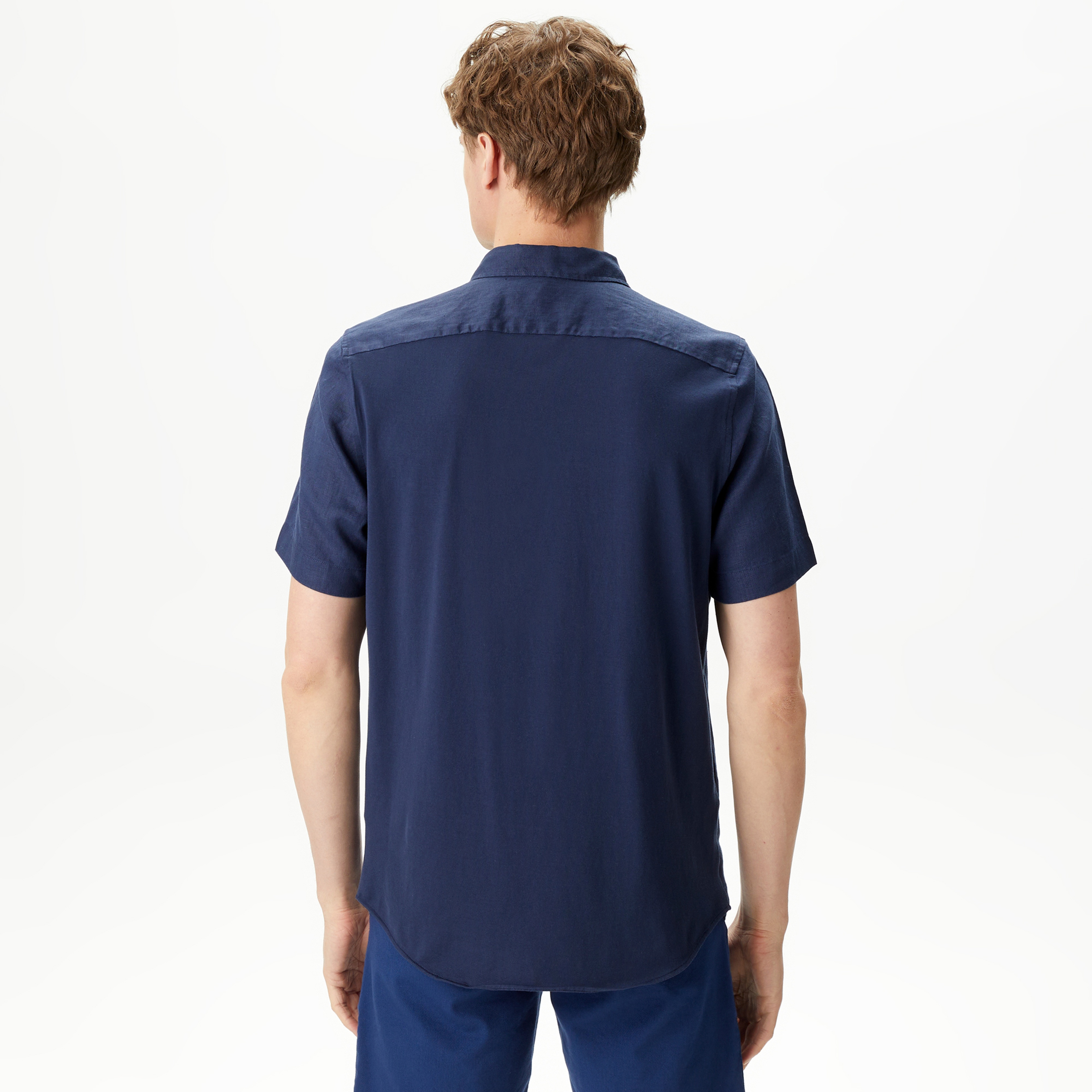 Lacoste Erkek Lacivert Kısa Kollu Gömlek