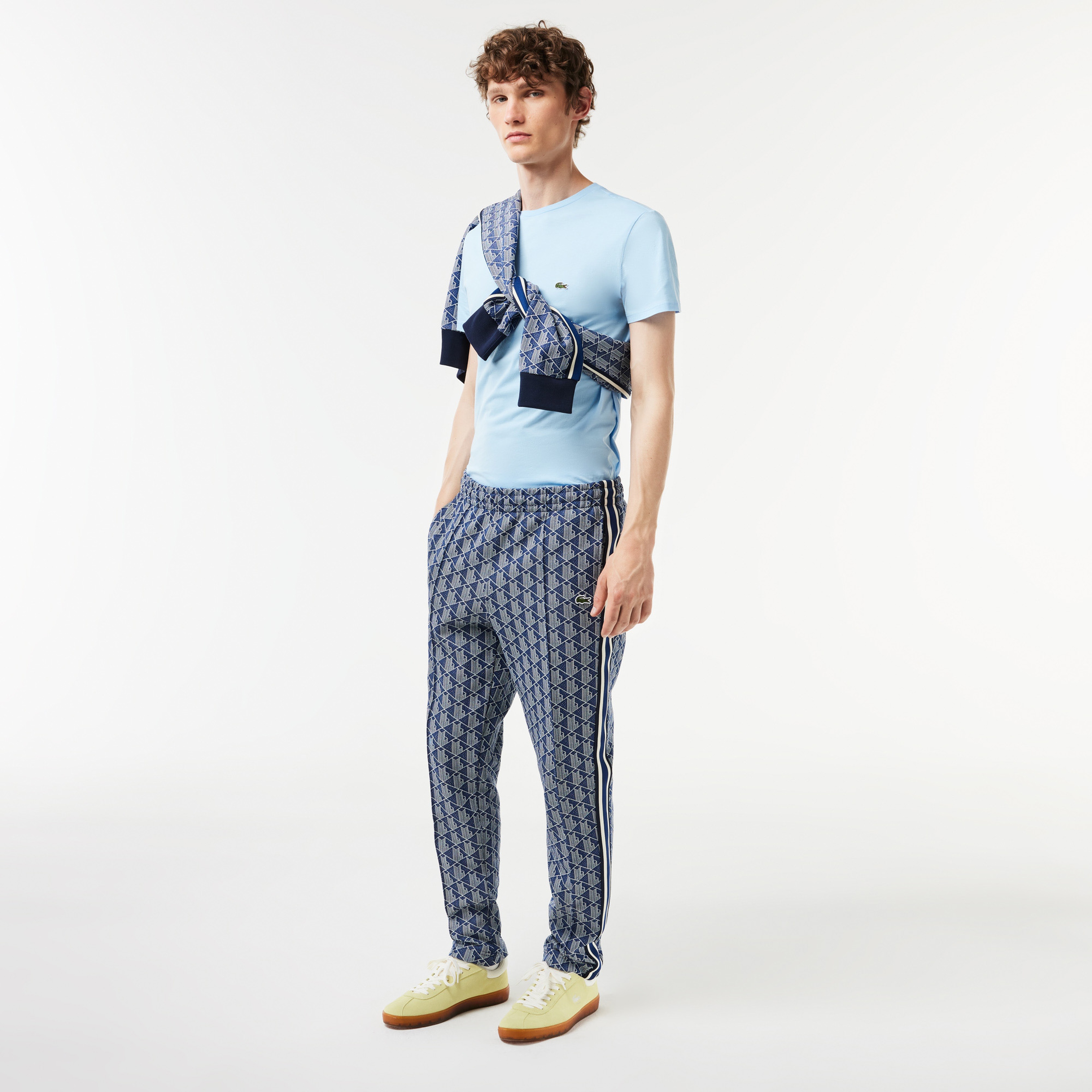 Erkek Regular Fit Monogram Lacivert Eşofman Altı