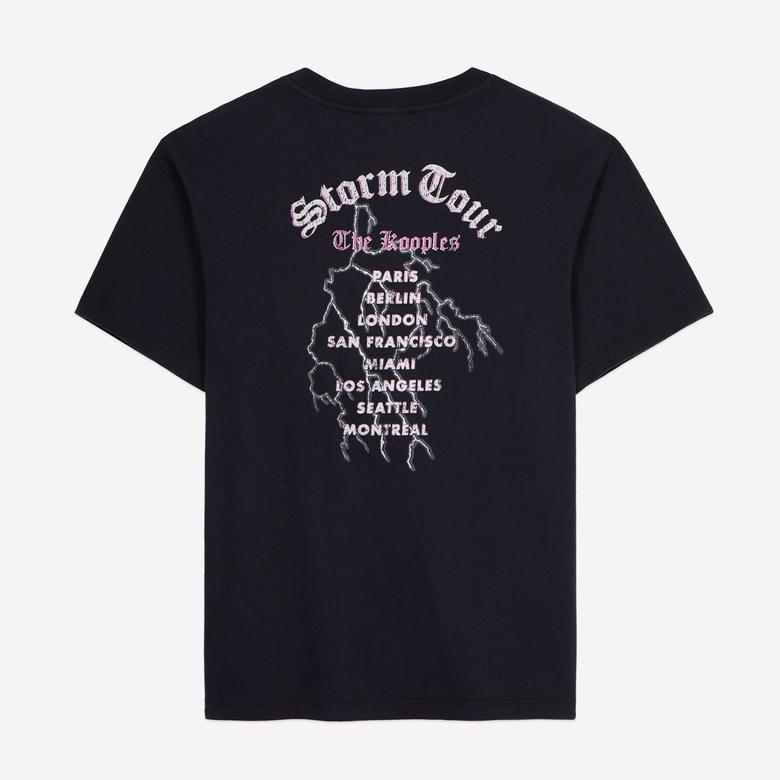 KADIN BASKILI SİYAH T-SHIRT