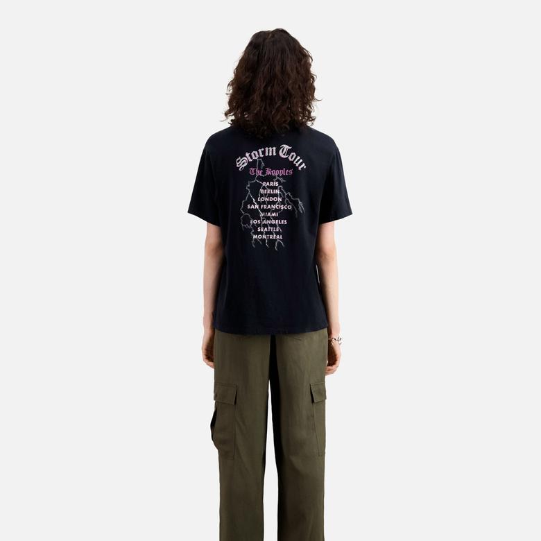 KADIN BASKILI SİYAH T-SHIRT