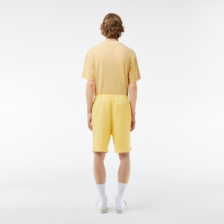 Erkek Regular Fit Baskılı Sarı Şort