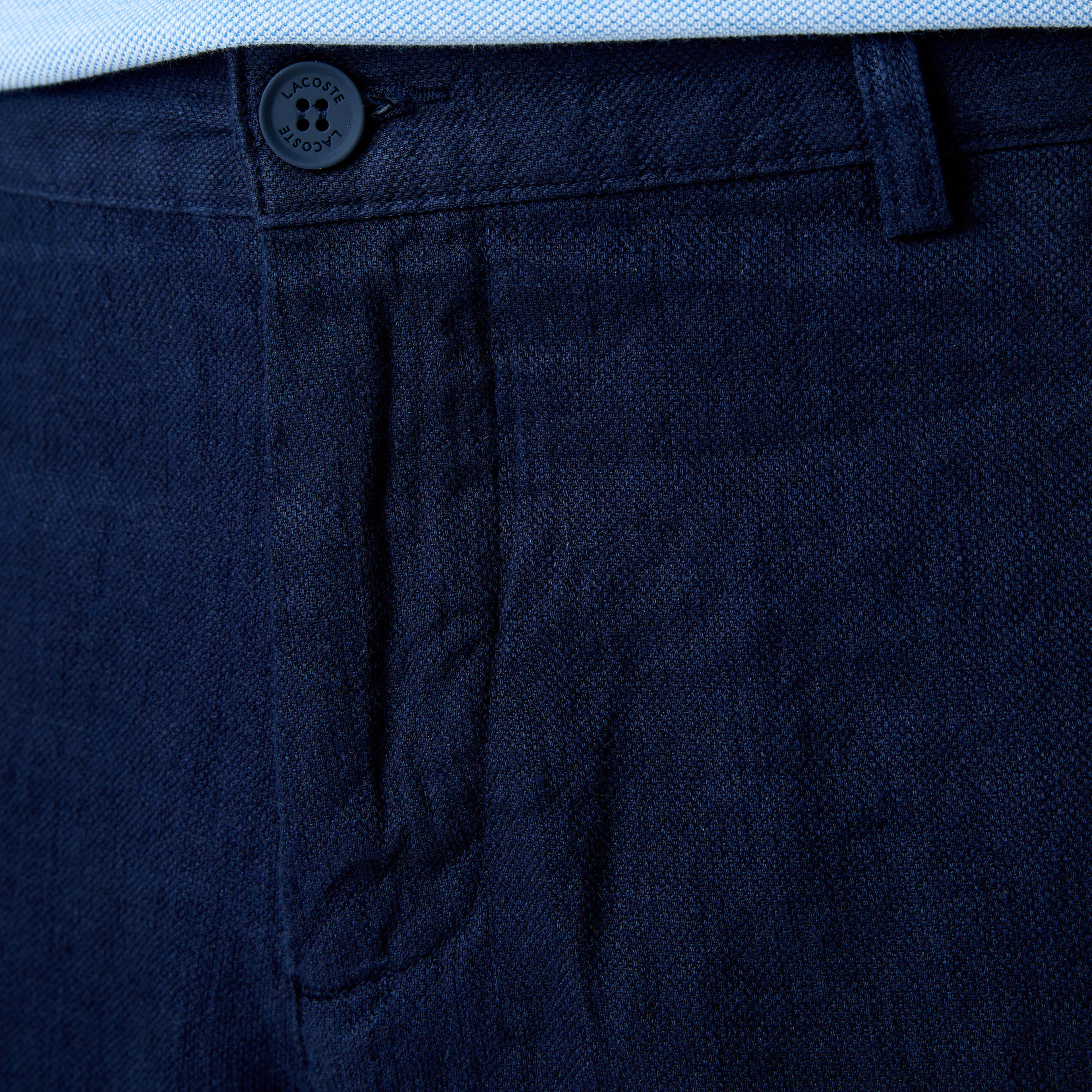 Lacoste Erkek Slim Fit Keten Lacivert Bermuda