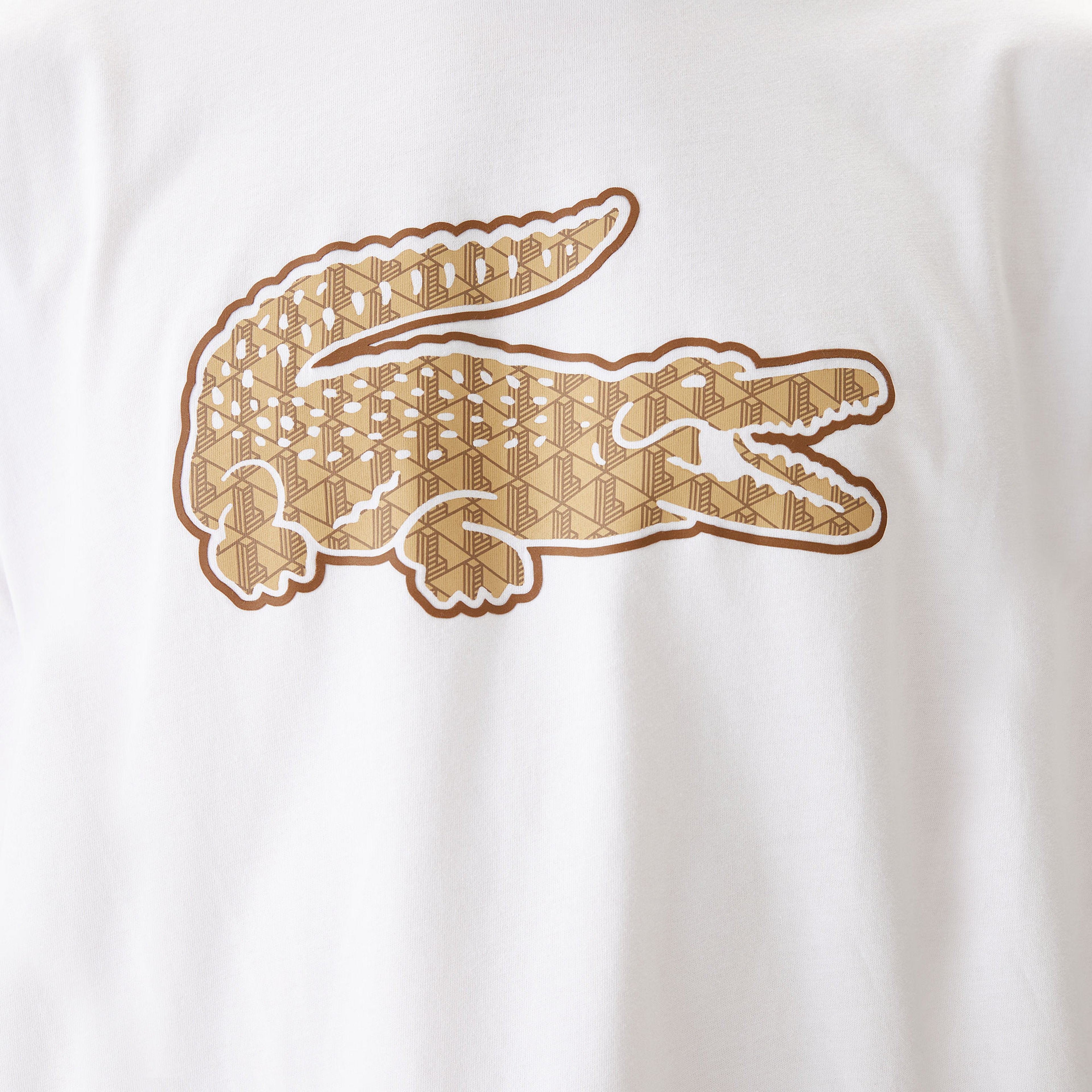 Erkek Relaxed Fit Bisiklet Yaka Baskılı Beyaz T-Shirt