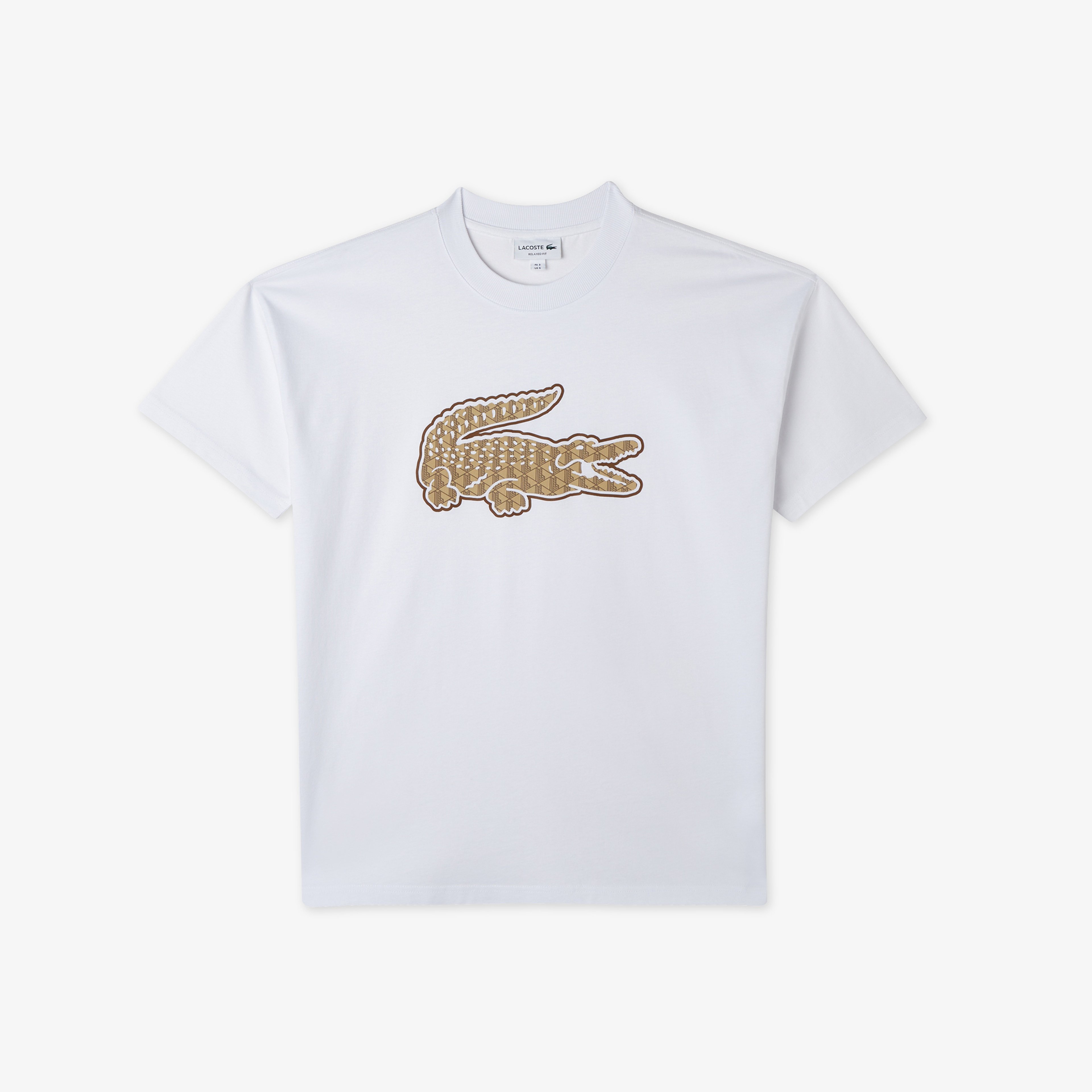 Erkek Relaxed Fit Bisiklet Yaka Baskılı Beyaz T-Shirt