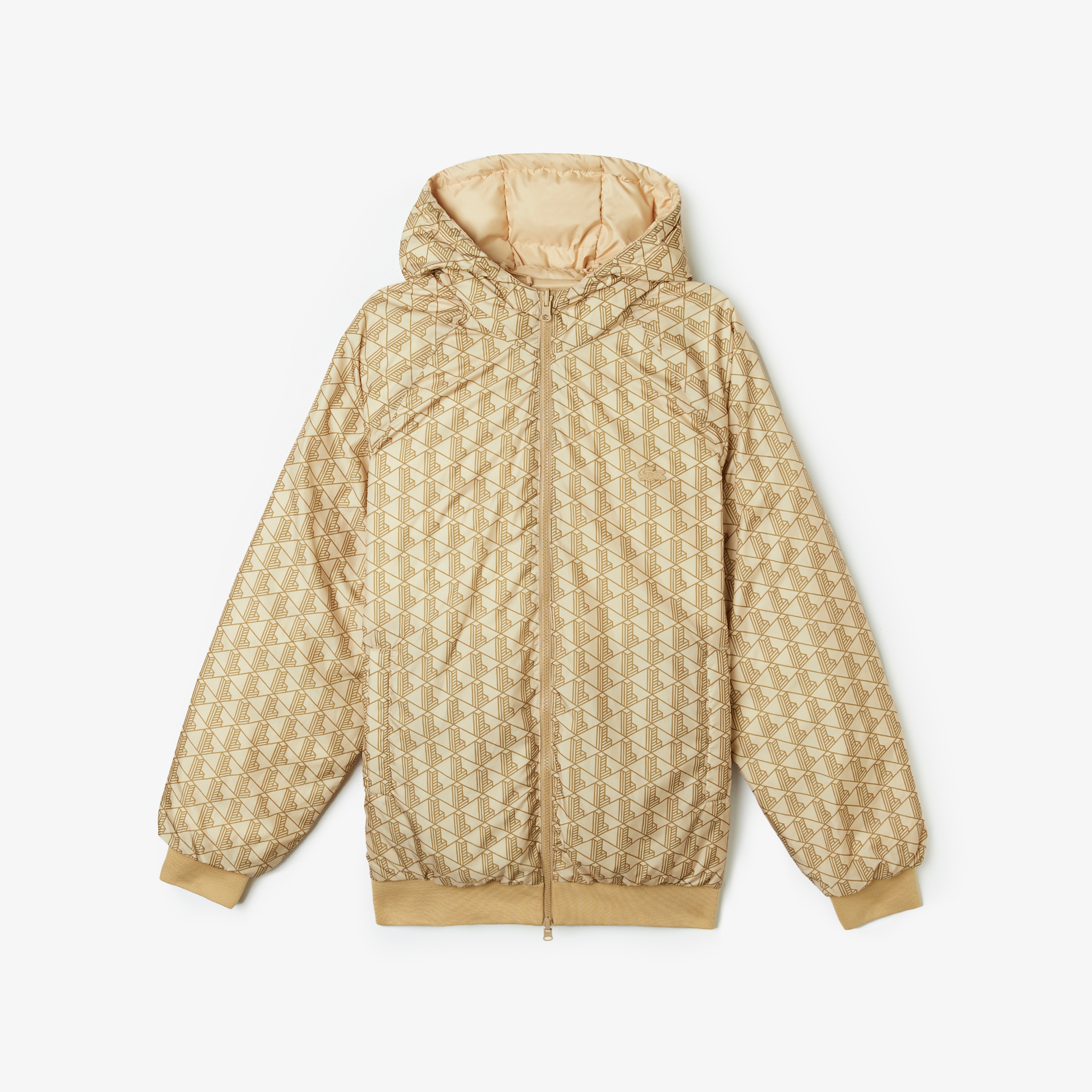 Lacoste Erkek Kapüşonlu Monogram Çift Taraflı Sarı Bomber Ceket