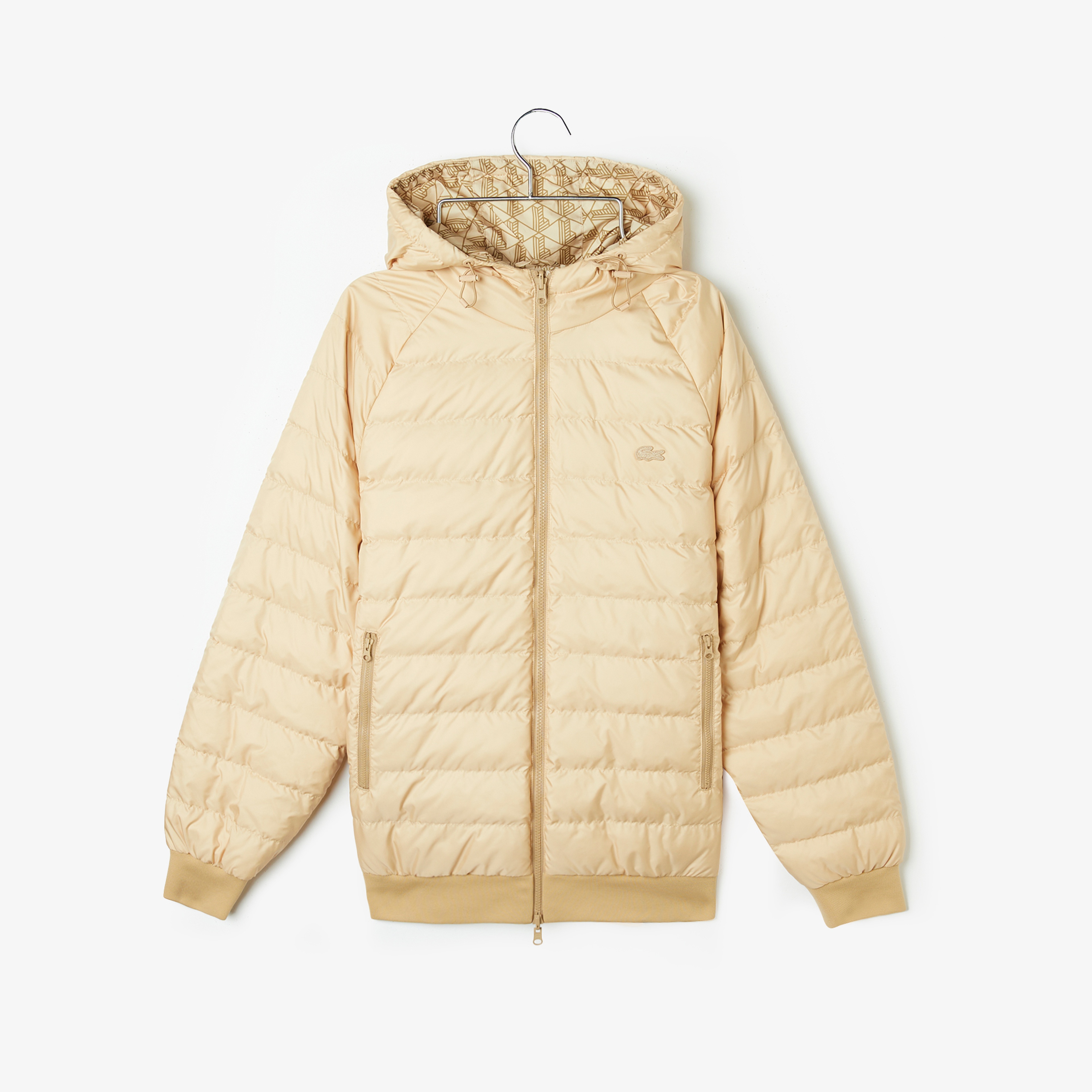 Lacoste Erkek Kapüşonlu Monogram Çift Taraflı Sarı Bomber Ceket