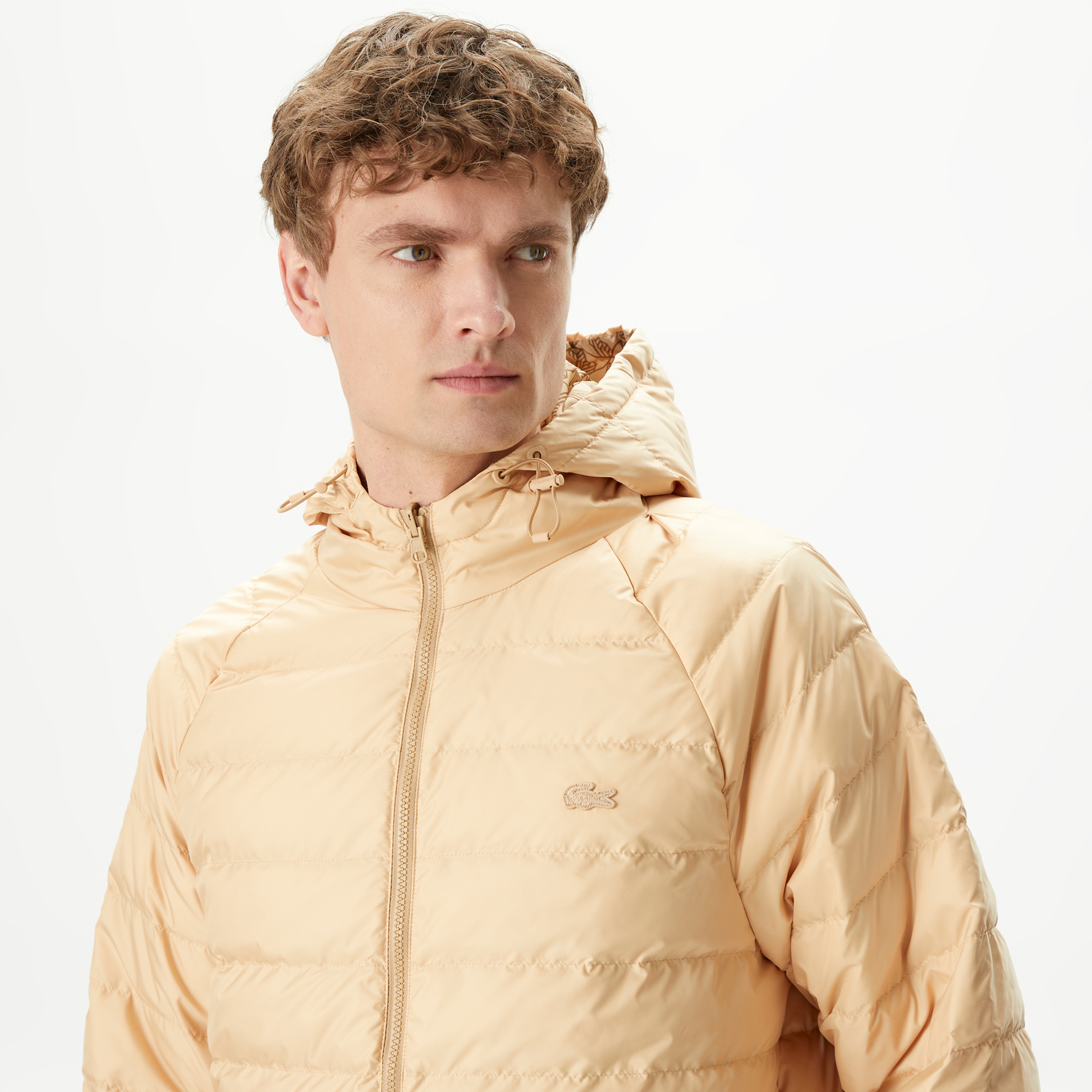 Lacoste Erkek Kapüşonlu Monogram Çift Taraflı Sarı Bomber Ceket