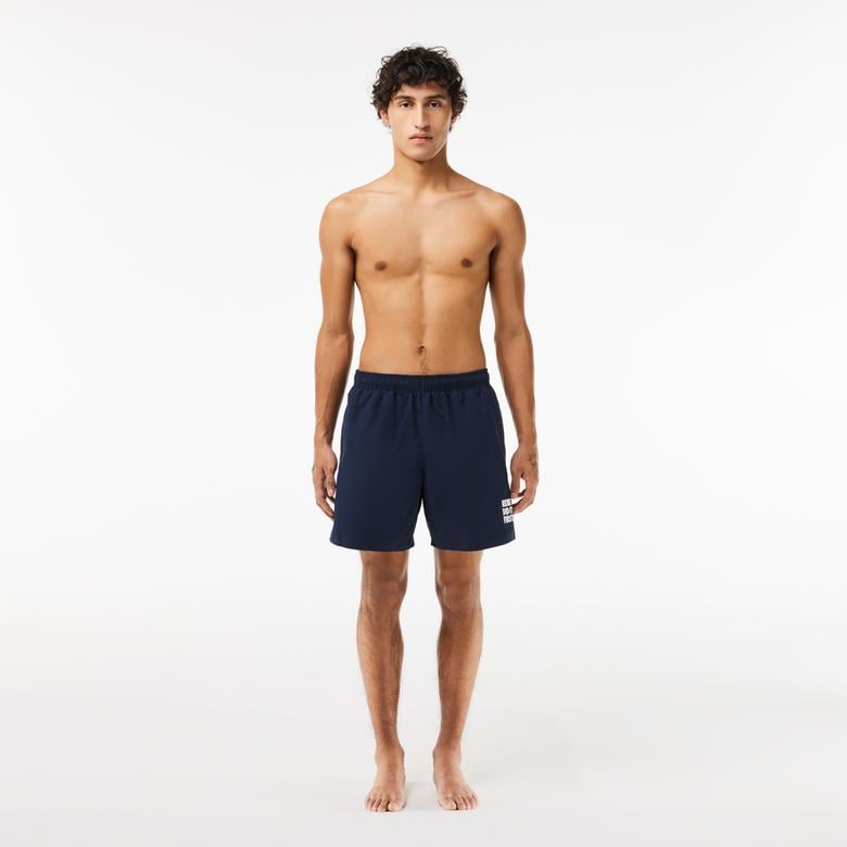 Erkek Baskılı Lacivert Mayo Şort