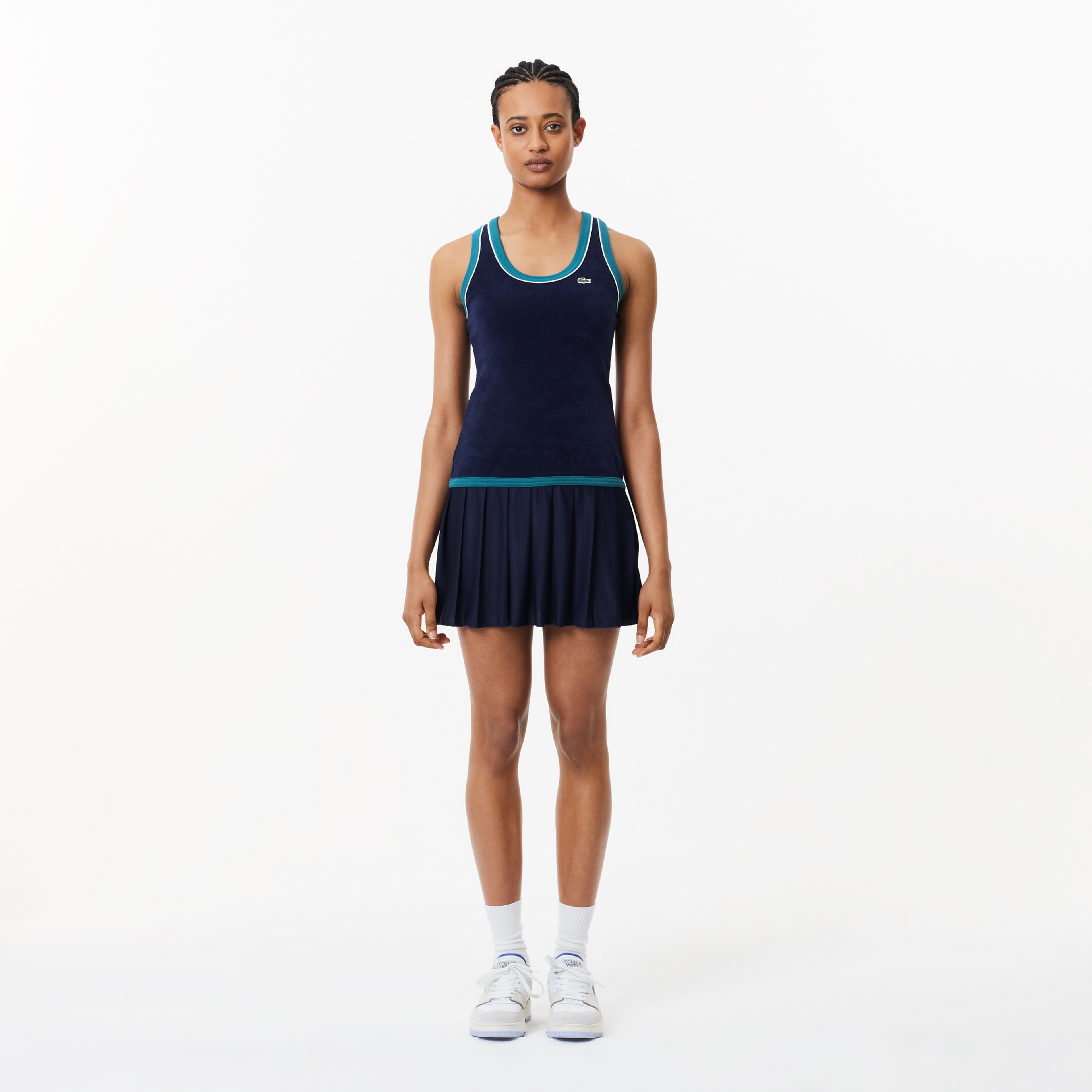 Kadın Flare Fit Askılı Lacivert Elbise