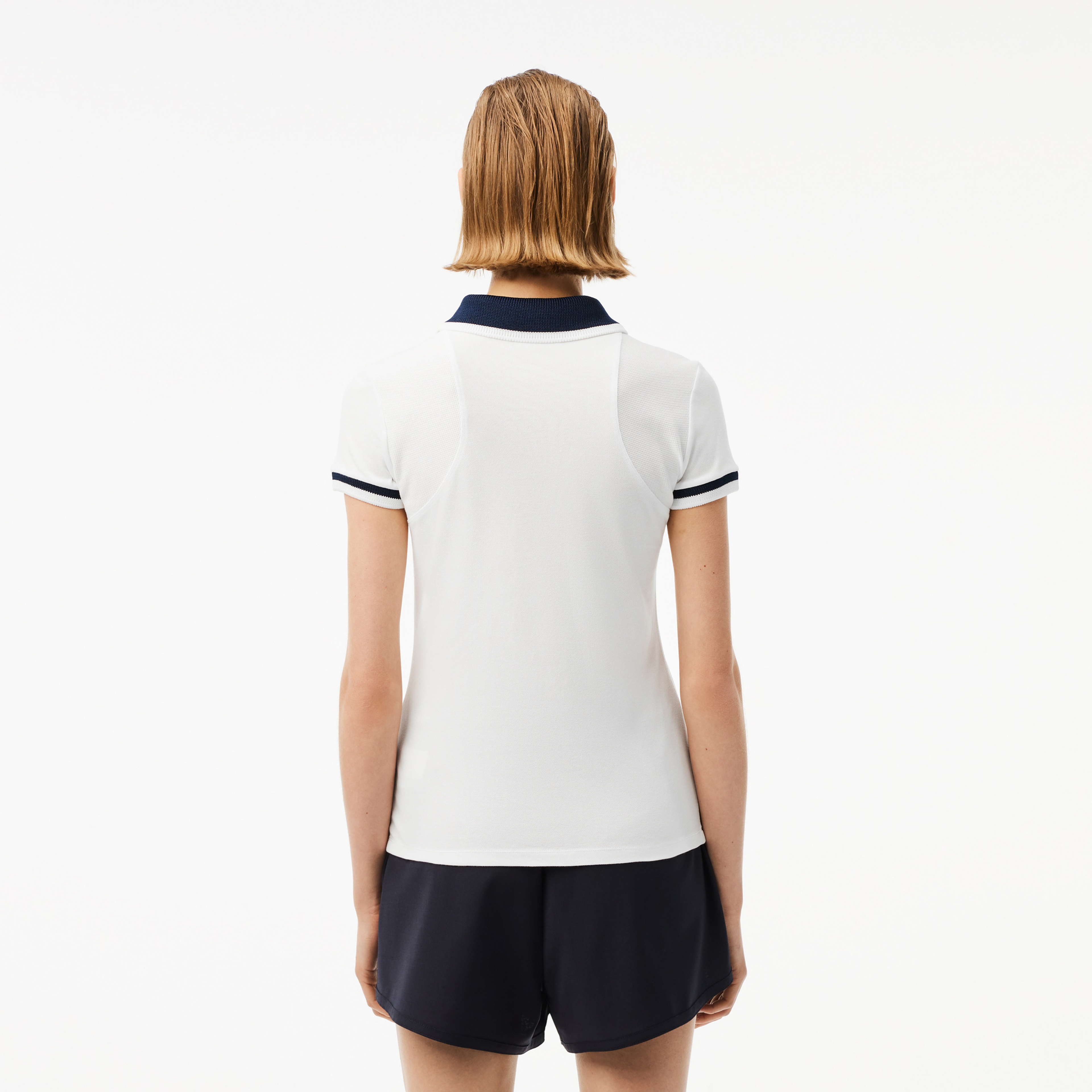 Kadın Slim Fit Beyaz Polo