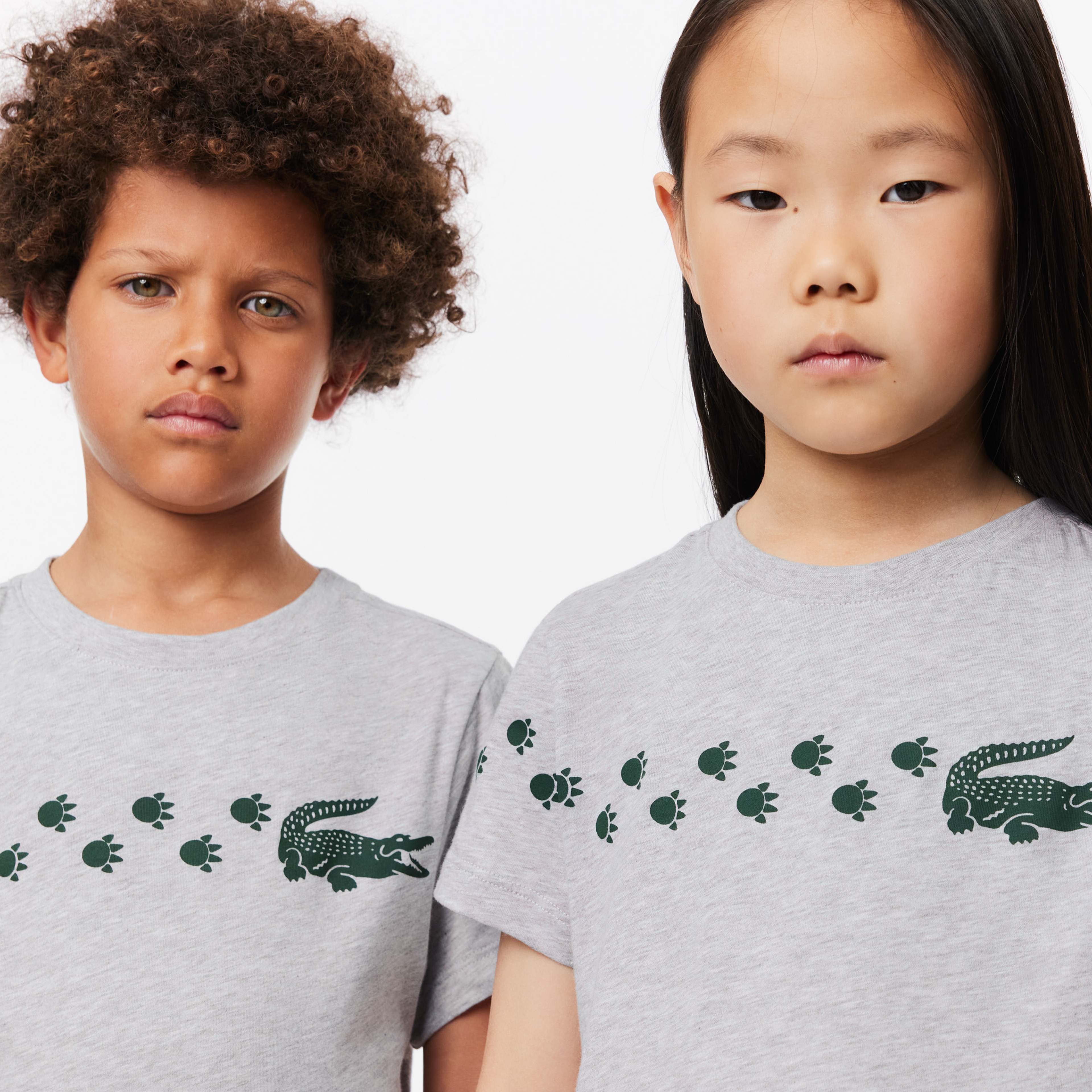 Çocuk Bisiklet Yaka Baskılı Gri T-Shirt