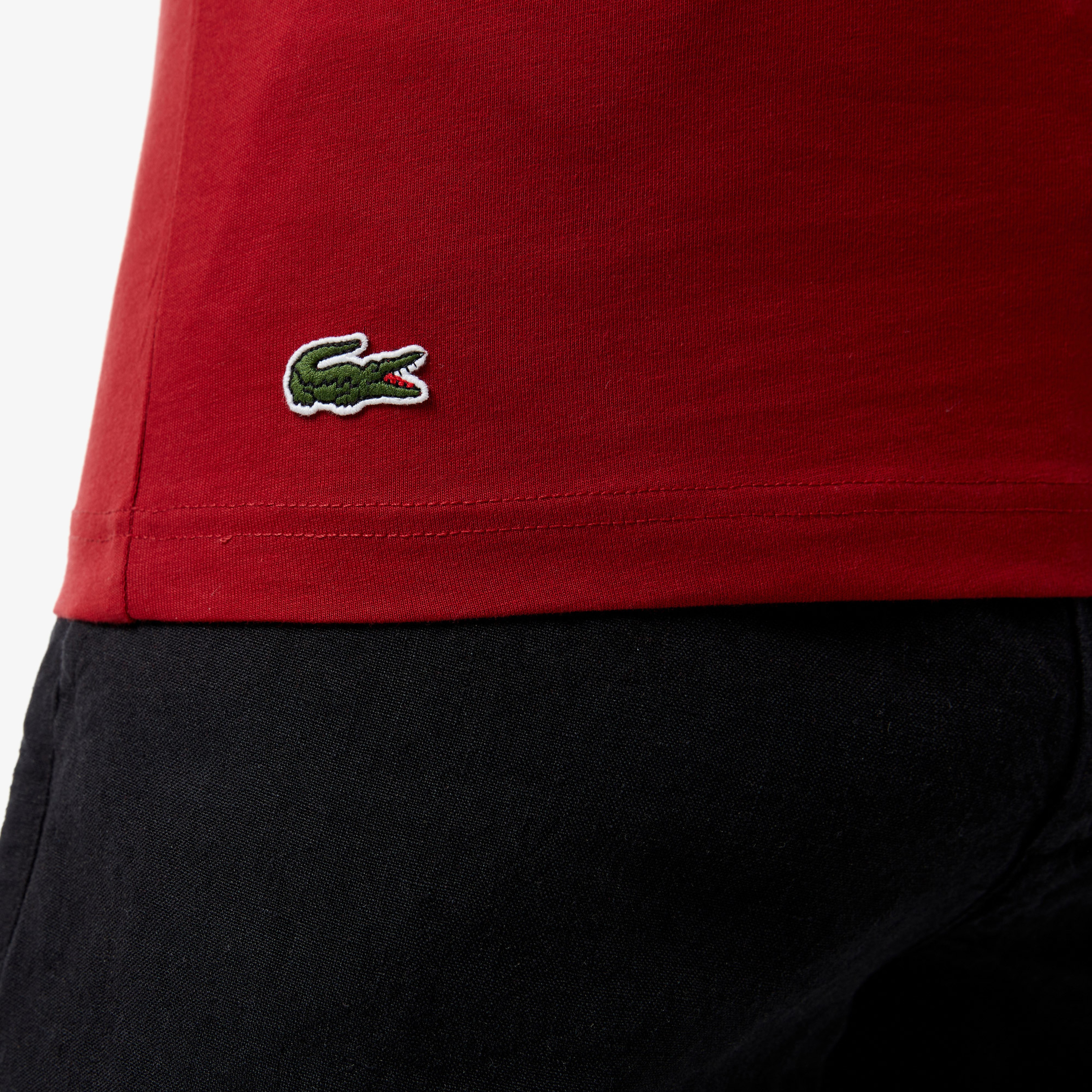 Erkek Slim Fit Bisiklet Yaka Kırmızı T-Shirt