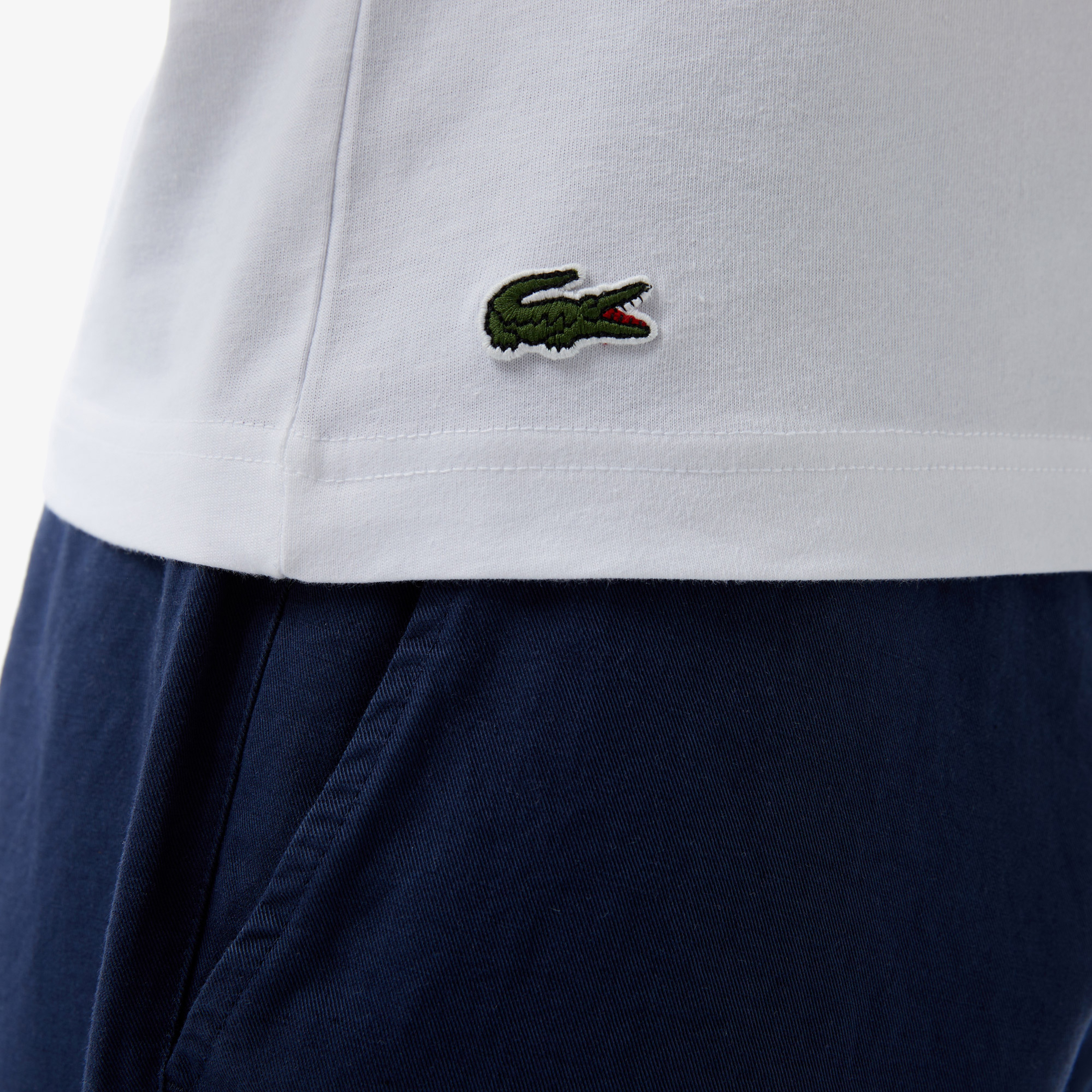 Erkek Slim Fit Bisiklet Yaka Baskılı Beyaz T-Shirt
