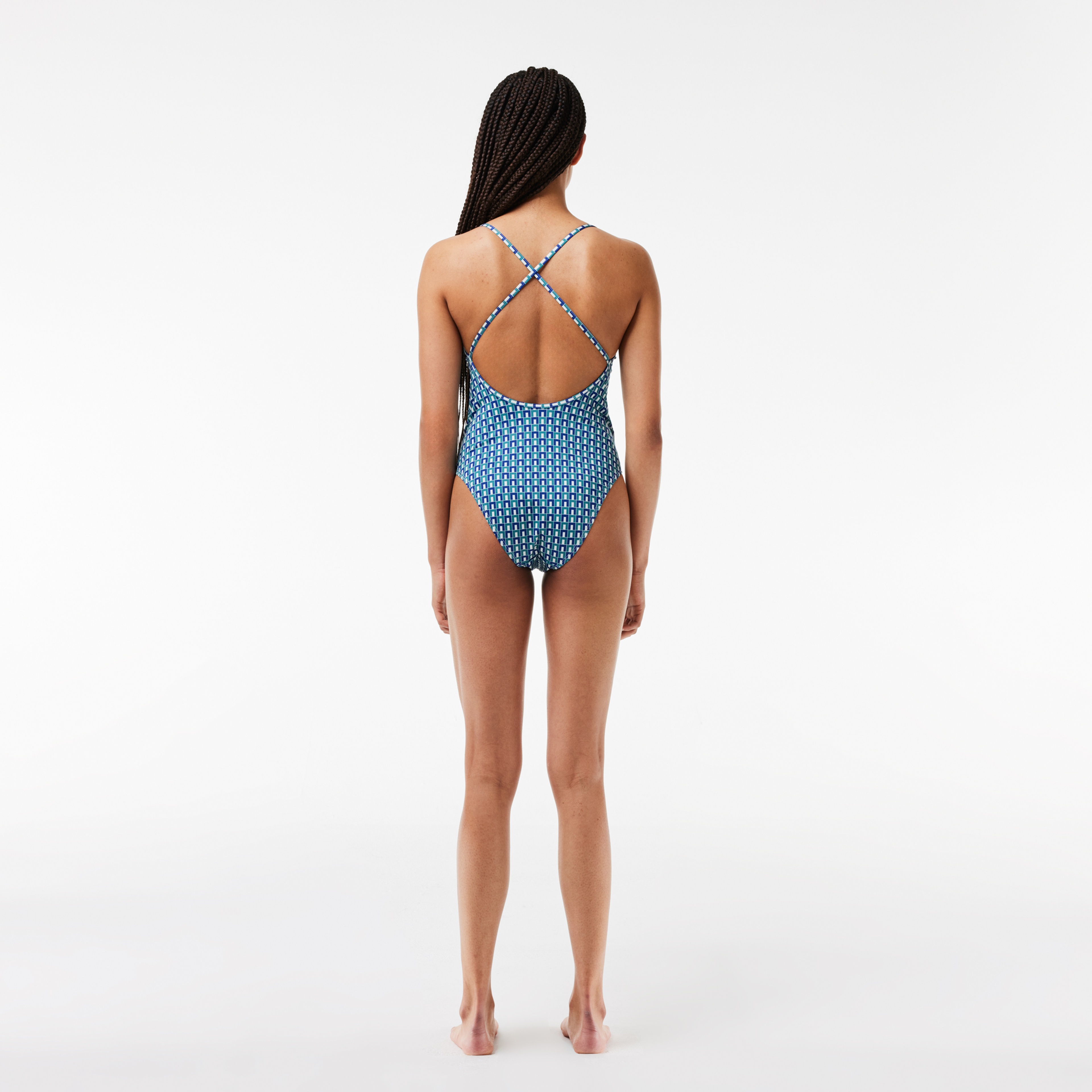 Kadın Monogram Mavi Mayo