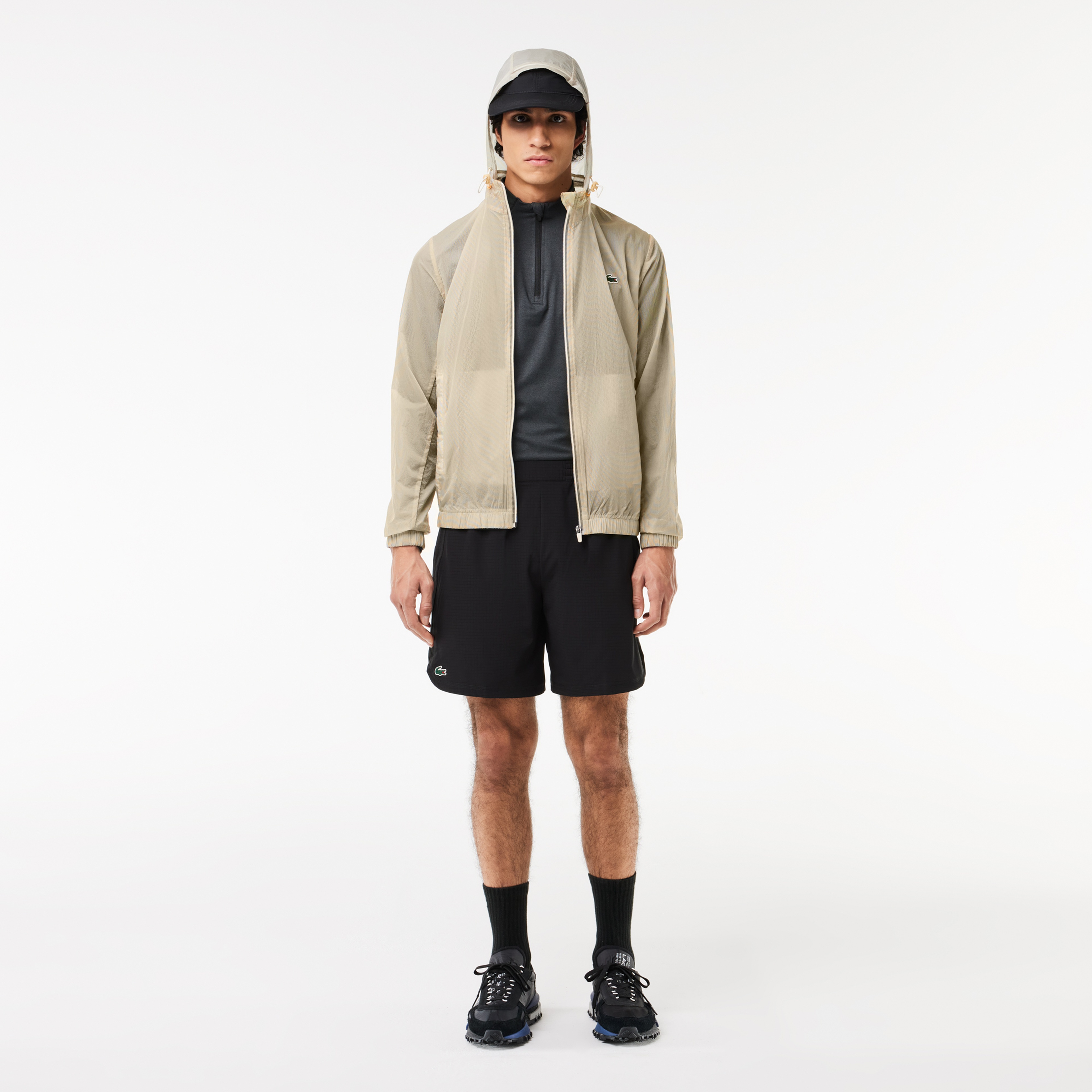 Erkek Kapüşonlu Krem Mont