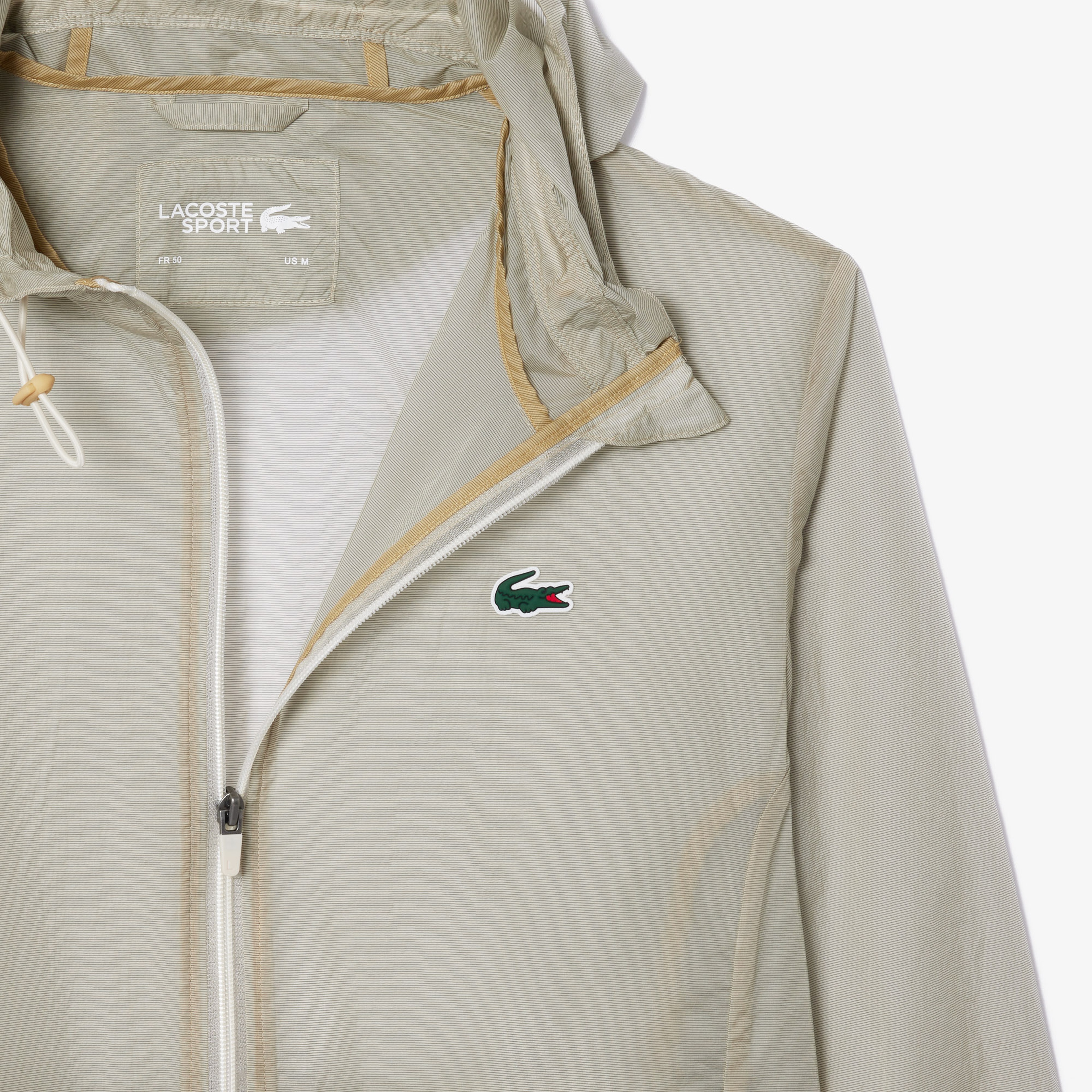 Erkek Kapüşonlu Krem Mont