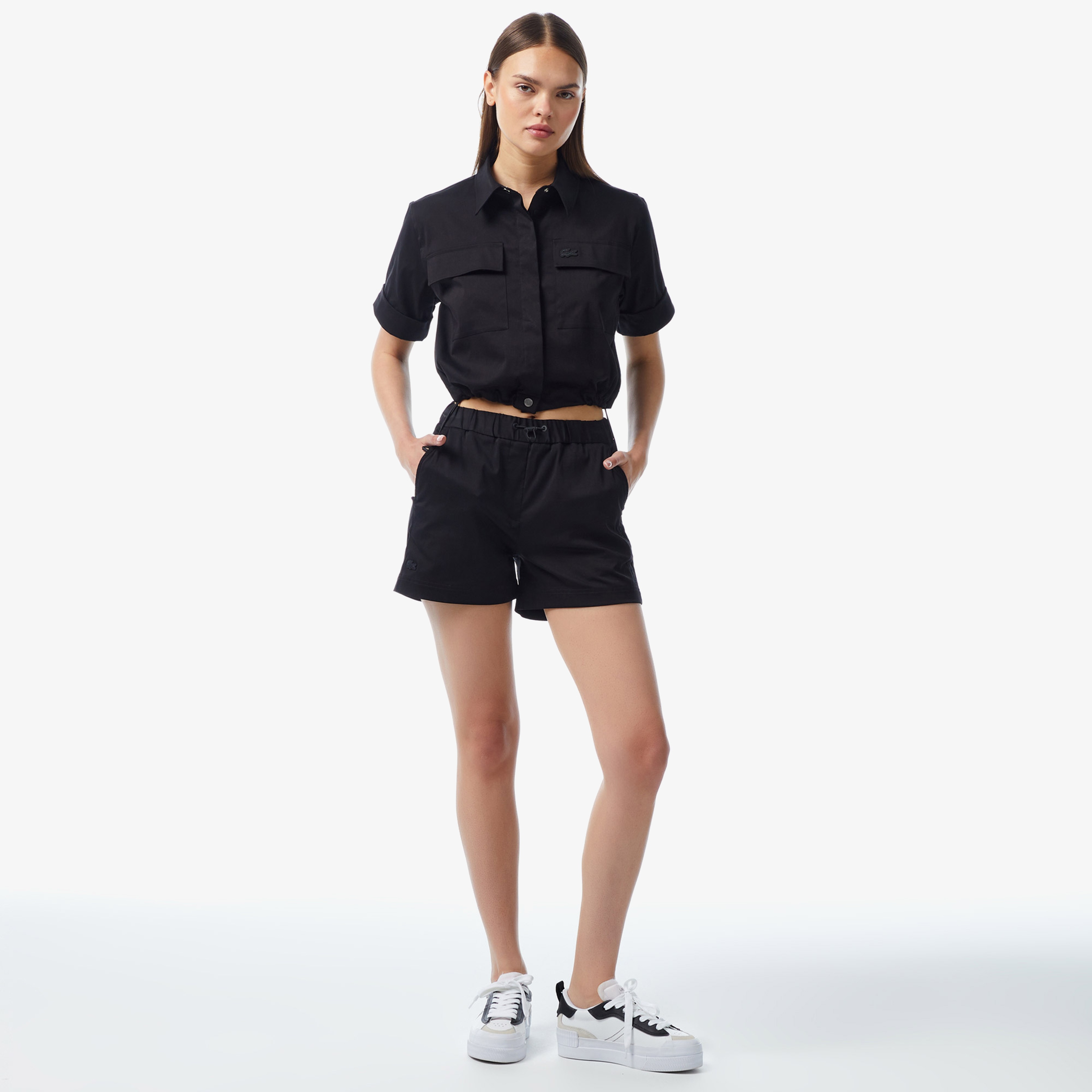 Kadın Kısa Kollu Siyah Gömlek