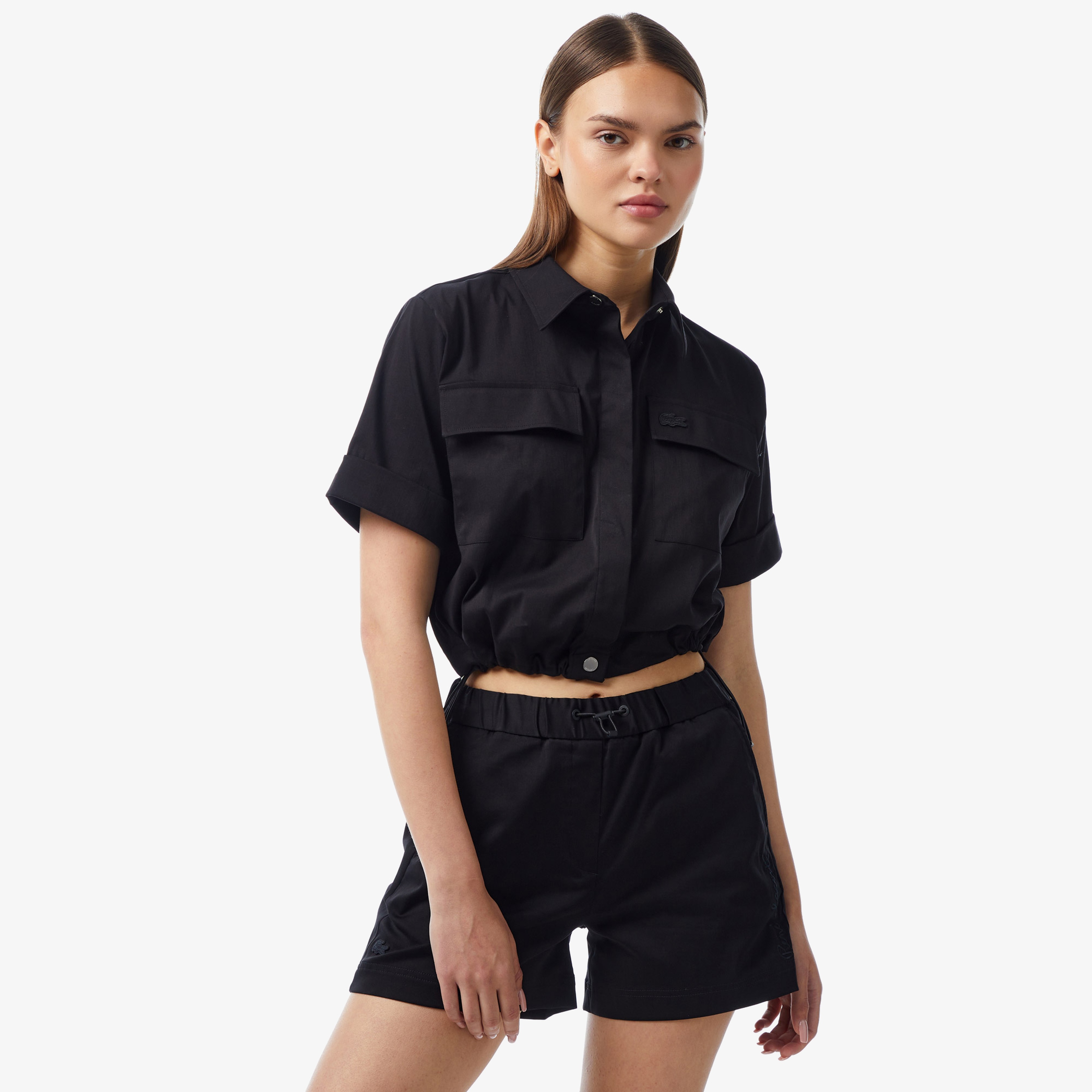 Kadın Kısa Kollu Siyah Gömlek