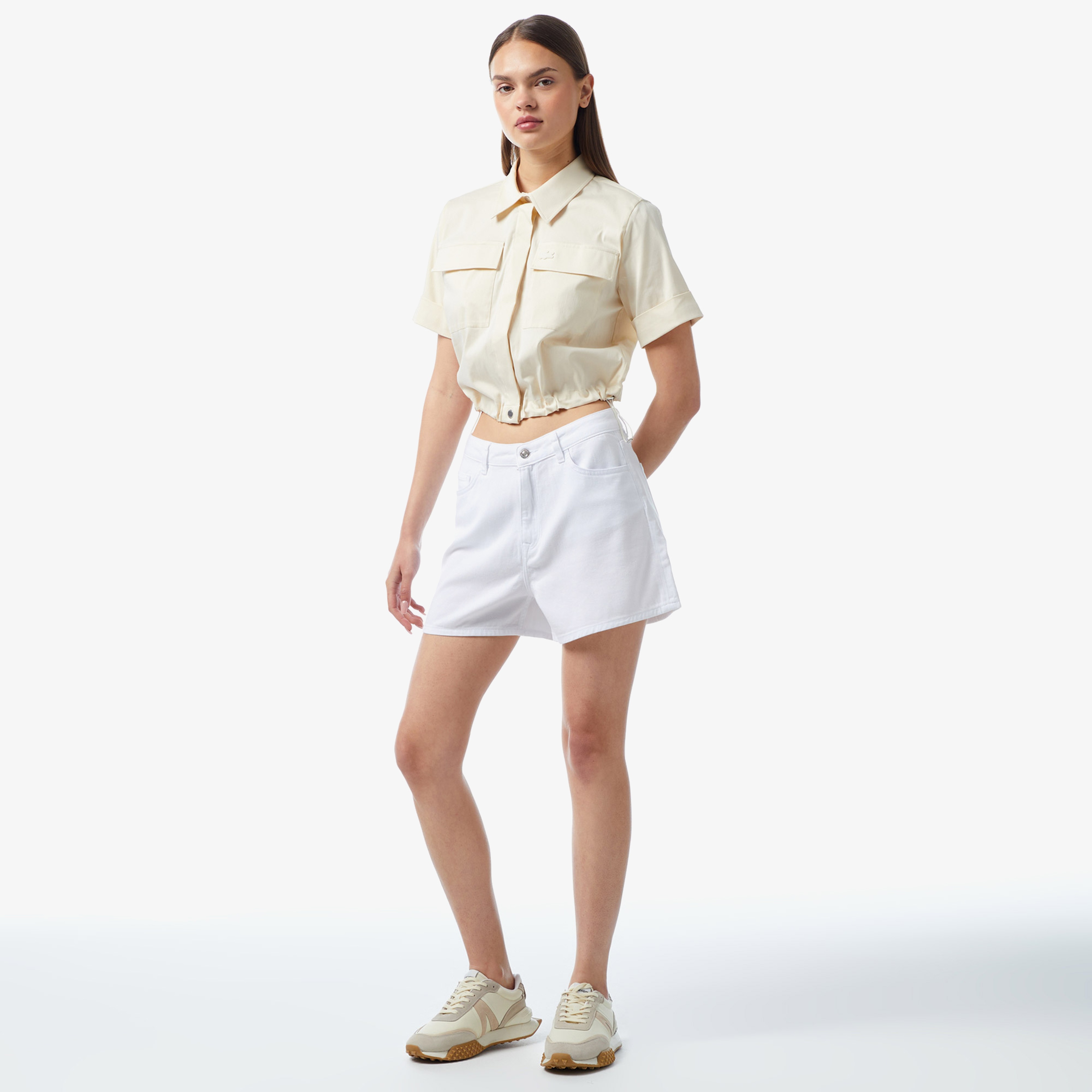 Kadın Kısa Kollu Bej Gömlek