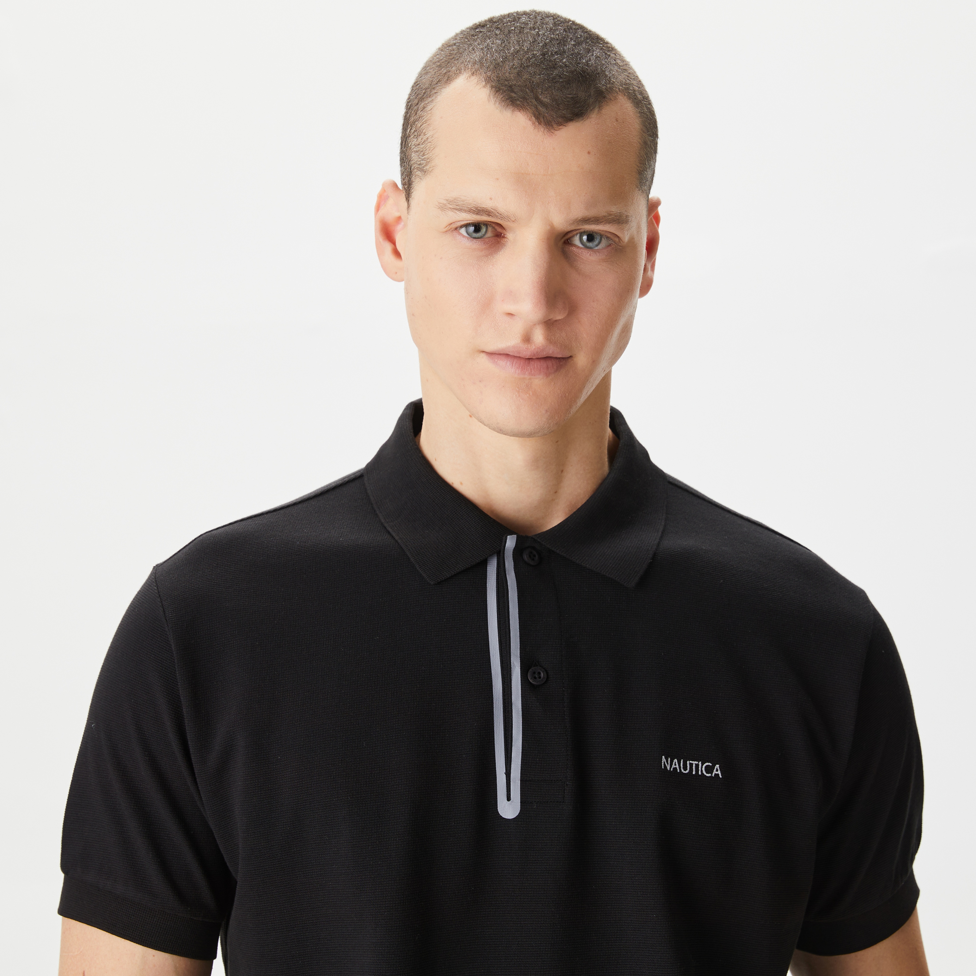Nautica Erkek Siyah Classic Fit Kısa Kollu Polo Yaka T-Shirt