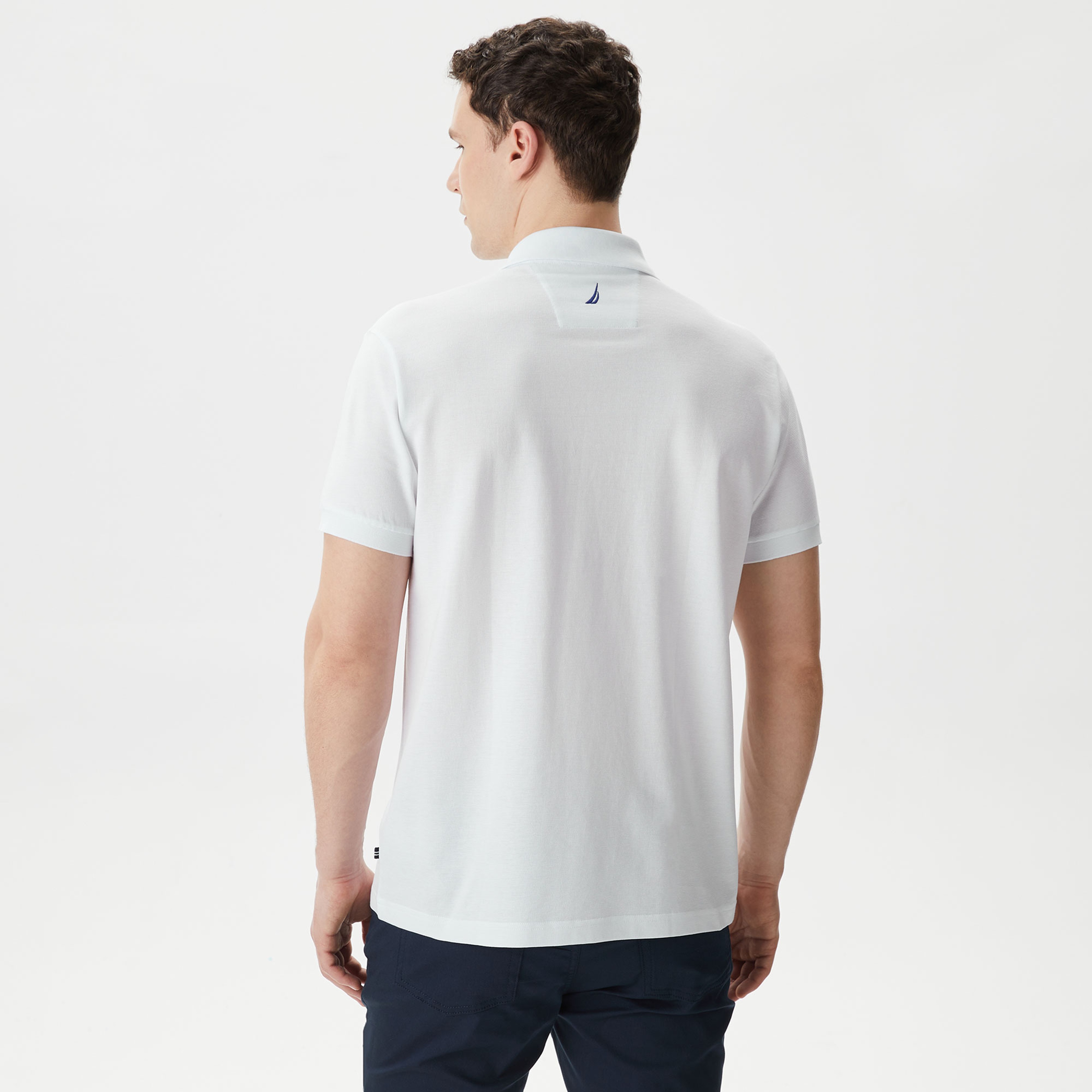Nautica Erkek Beyaz Classic Fit Kısa Kollu Polo Yaka T-Shirt