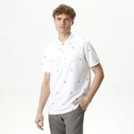 Nautica Erkek Beyaz Classic Fit Kısa Kollu Desenli Polo Yaka T-Shirt