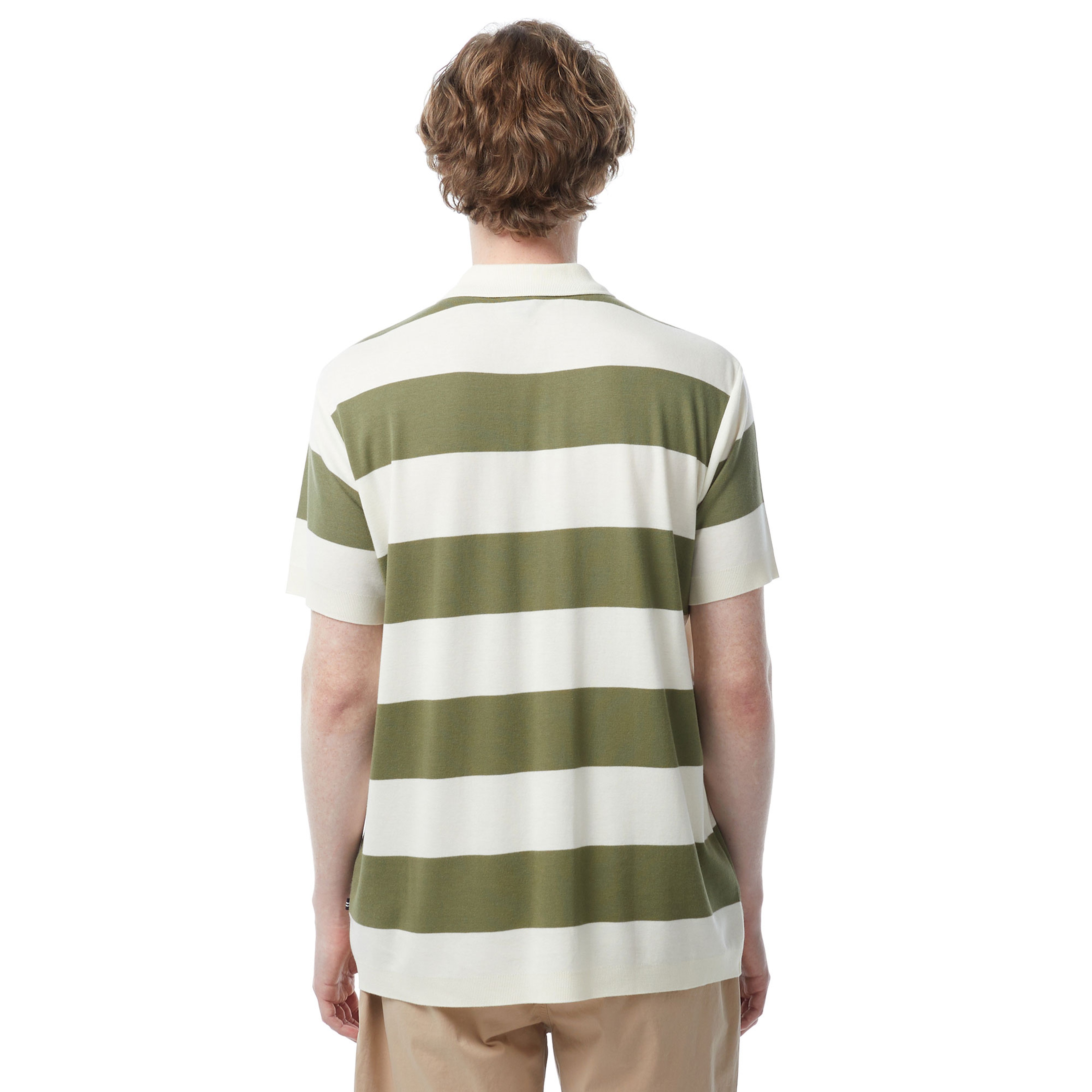 Nautica Erkek Yeşil Classic Fit Kısa Kollu Çizgili Polo Yaka T-Shirt