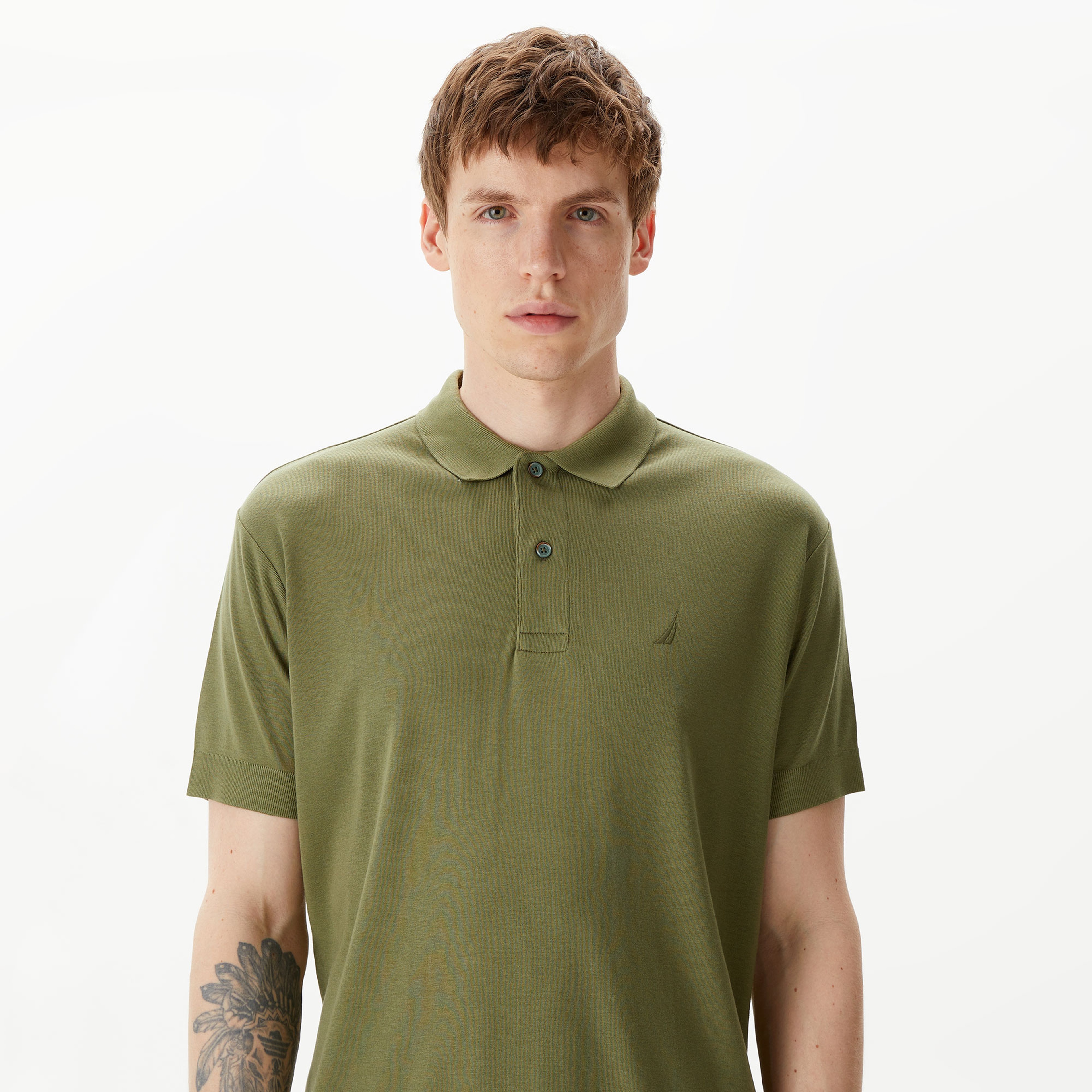 Nautica Erkek Yeşil Classic Fit Kısa Kollu Polo Yaka T-Shirt