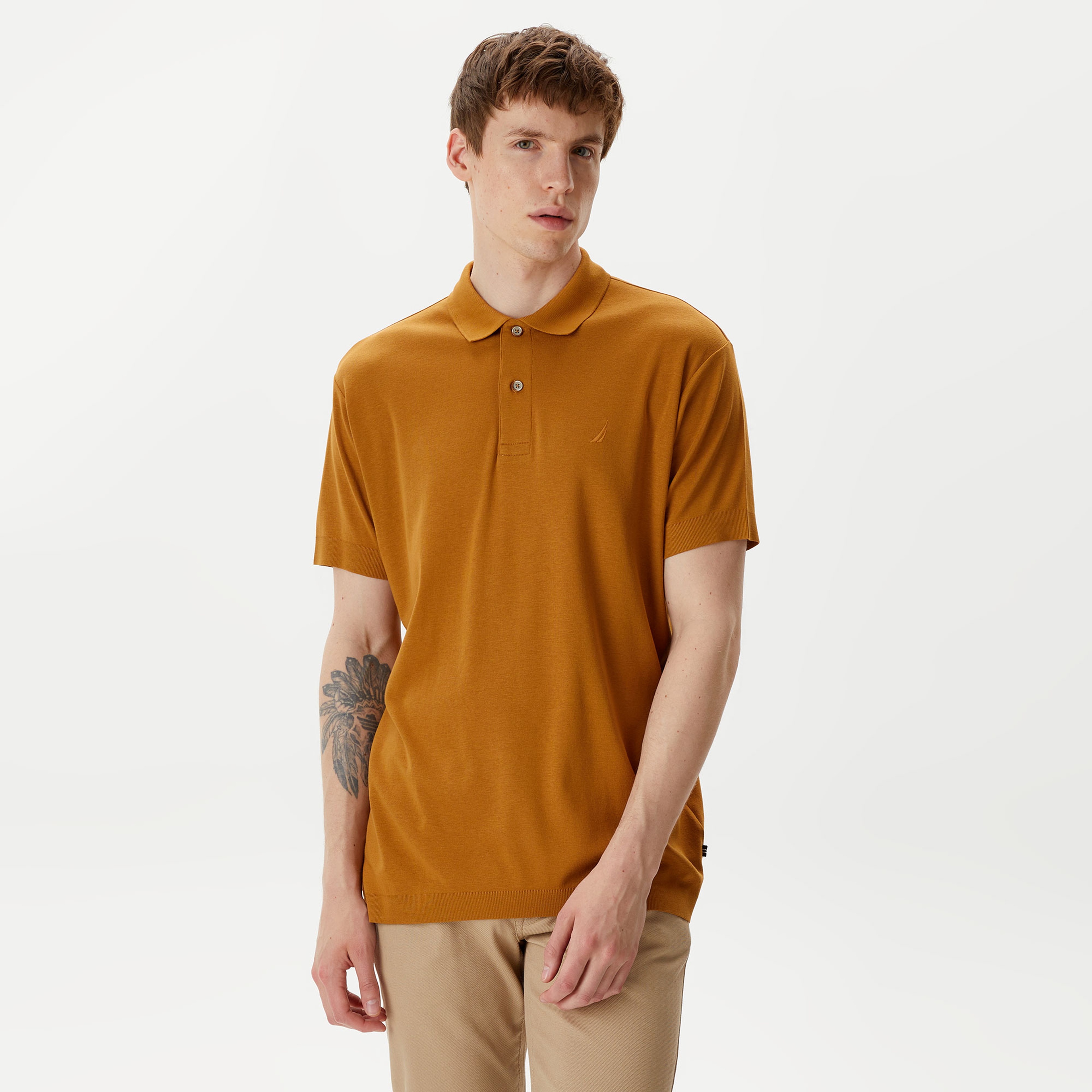 Nautica Erkek Kahverengi Classic Fit Kısa Kollu Polo