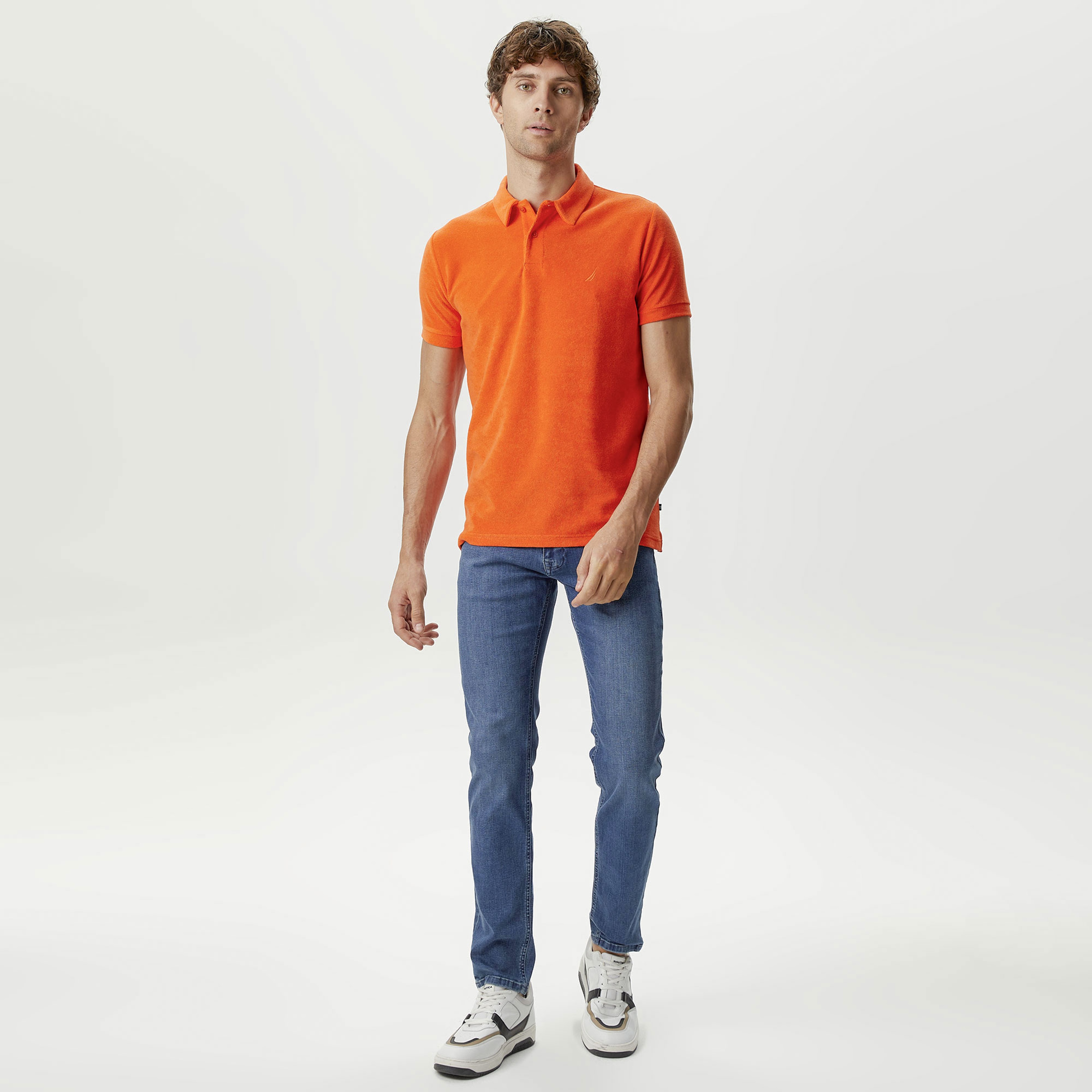 Nautica Erkek Turuncu Classic Fit Kısa Kollu Polo Yaka T-Shirt