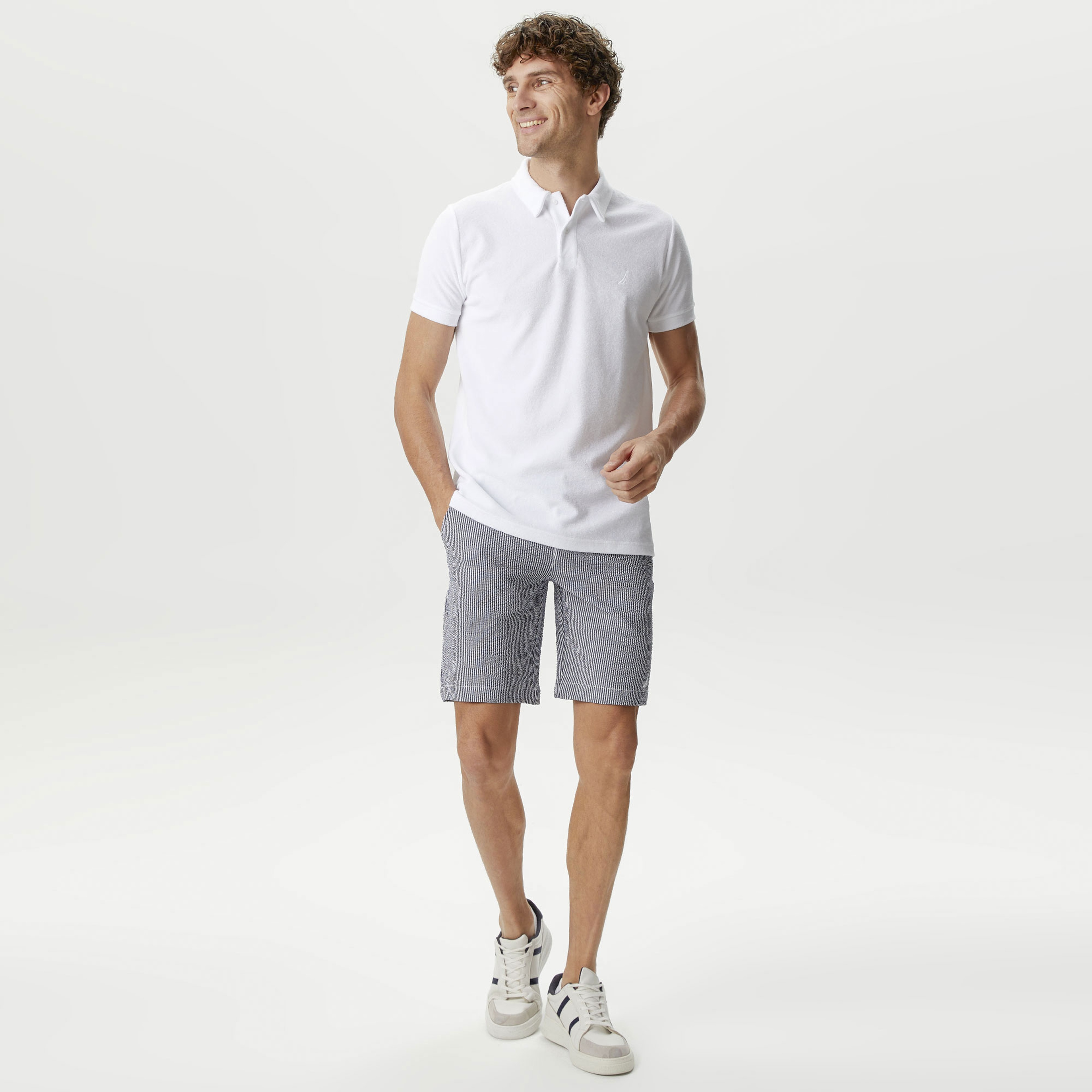 Nautica Erkek Beyaz Classic Fit Kısa Kollu Polo Yaka T-Shirt