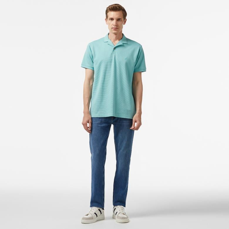 Nautica Erkek Mavi Classic Fit Kısa Kollu Polo Yaka T-Shirt