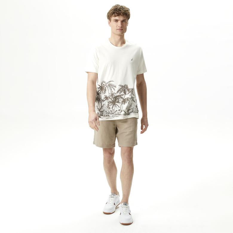 Nautica Erkek Kırık Beyaz Standart Fit T-Shirt