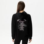 KADIN BASKILI KAPÜŞONLU SİYAH SWEATSHIRT